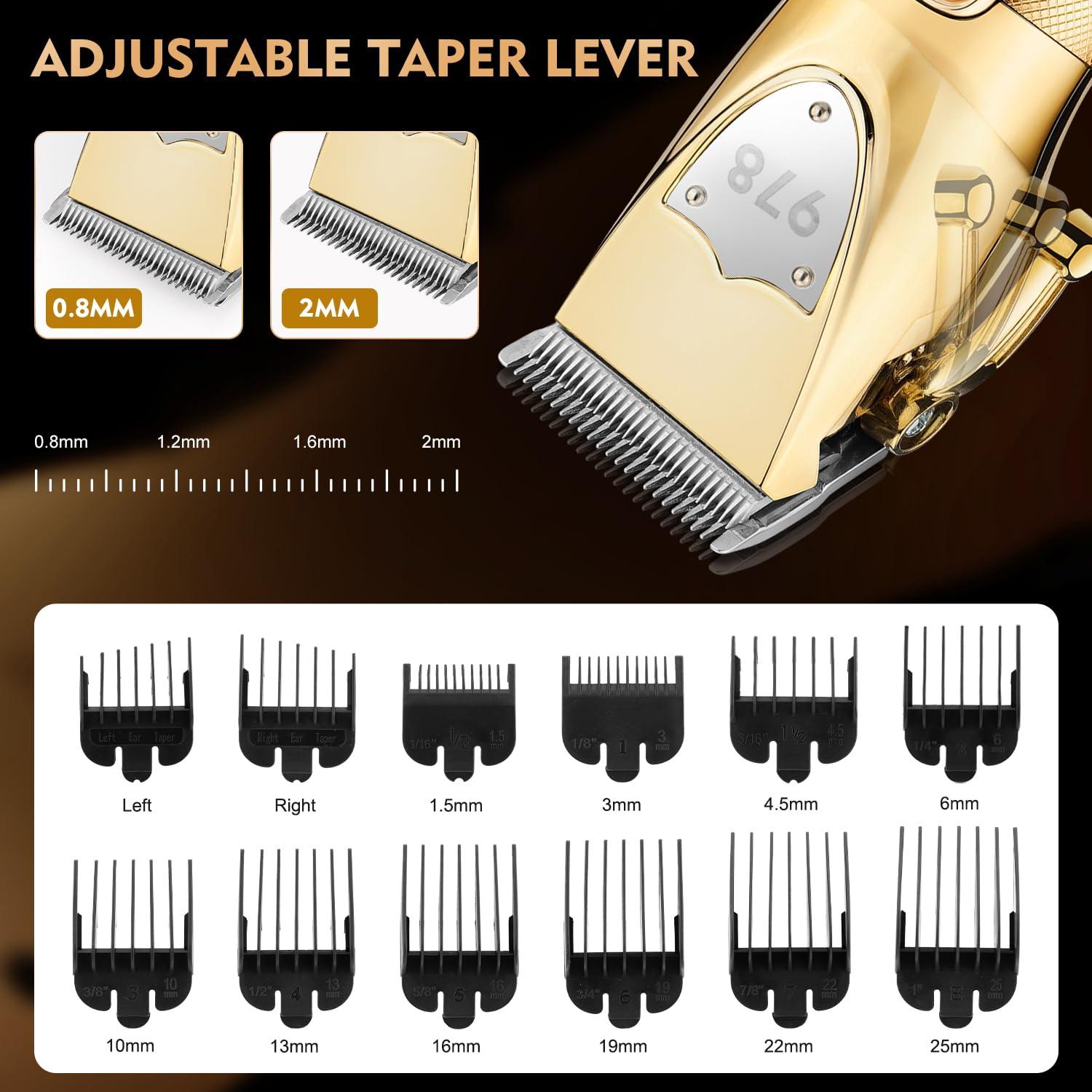 Suttik Suttik Hair Clippers for Men Professional, Cordless Beard Trimmer & Electric Shavers for Men, Mens Hair Clippers and Trimmer Kit for Barber with Case, Gold