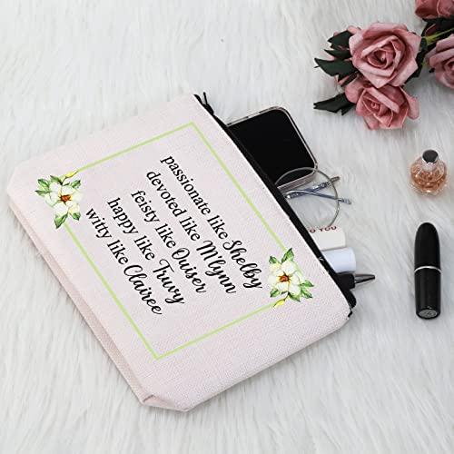 G2TUP G2TUP Magnolias Inspired Gift M'Lynn Truvy Ouiser Clairee Annelle Makeup Bag Movie Fan Cosmetic Bag Best Friend BFF Gift Zipper Travel Case (Ouiser Clairee Annelle White Bag)
