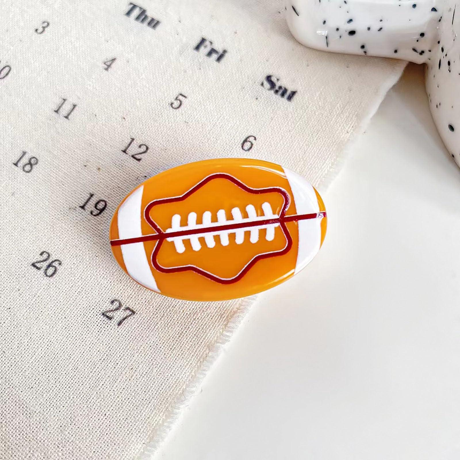 Achstrify Coffee Soccer Hair Clips,Cute Sports Ball Bangs Claw Clips,Balls Shape Hair Claw Clips,Acetate Hair Jaw Clips for Girls,Small Claw Barrettes for Women,Pack of 3 (coffee soccer)