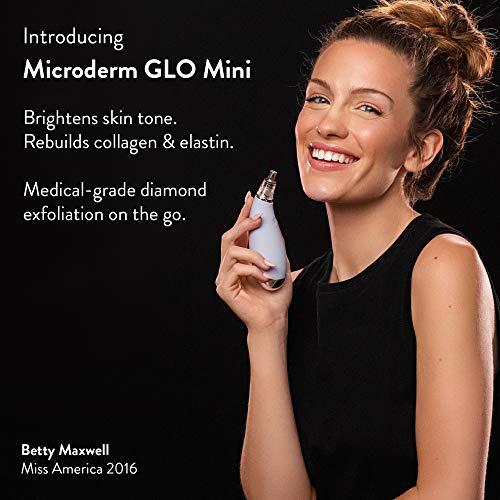 Microderm GLO Microderm GLO MINI Diamond Microdermabrasion and Suction Tool - Best Blackhead Remover Pore Vacuum - #1 Advanced Facial Treatment Machine - Anti Aging Wrinkle Care For Collagen Production & Acne Scars
