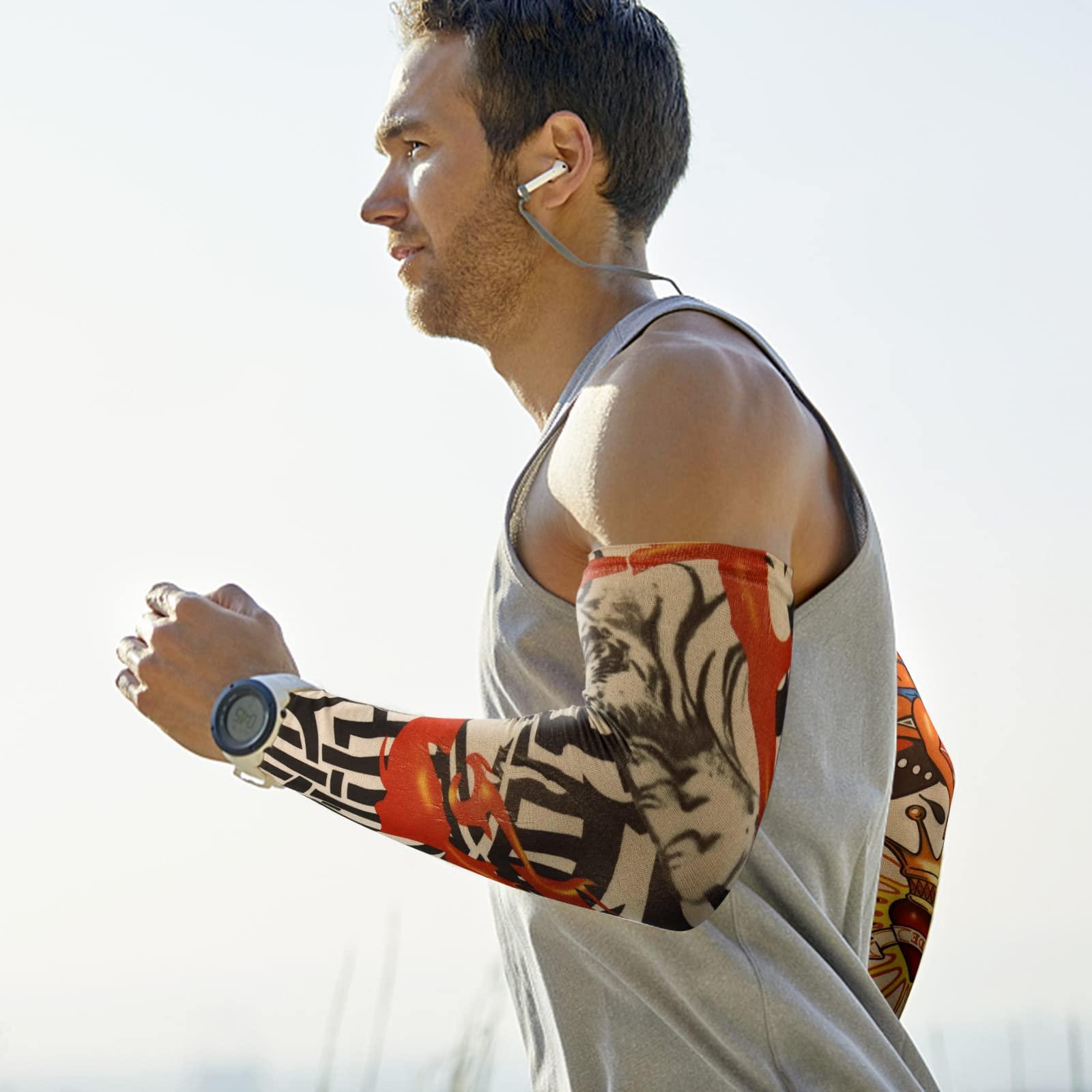 YARIEW Tattoo Sleeves for Men,YARIEW 6Pcs Arm Sleeves Fake Tattoos Sleeves to Cover Arms Sun Protection Sleeves Tattoo Sleeve Covers Tattoo Cover Up Sleeve Temporary Tattoo Sleeves for Men and Women (Set 4)