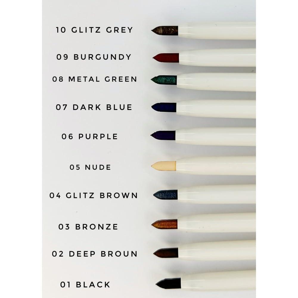 FARMASI FARMASi Eye Pencil, Soft Tissue,Long Lasting, Water-Resistant Eye Liner Pencil in 20 Stunning Shades, Professional Precision for Effortless Elegance, Eye Makeup, Brow Pencil, 0.04 oz, 04 Glitz Brown