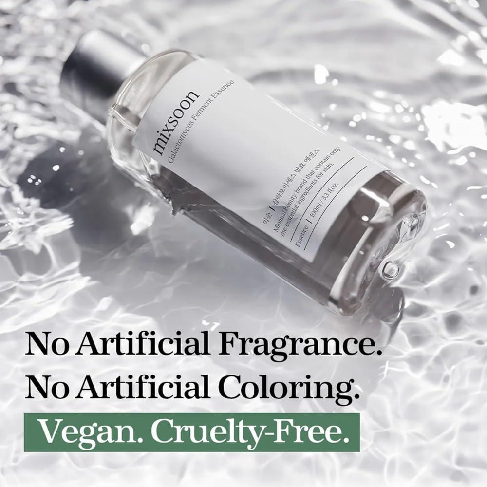mixsoon mixsoon Galactomyces Ferment Essence - Deep Moisture, Tone Clarifying Essence to Smooth Skin for Dull, Uneven Skin - Korean Skincare for Glass Skin - Vegan (3.38 fl.oz / 100ml)
