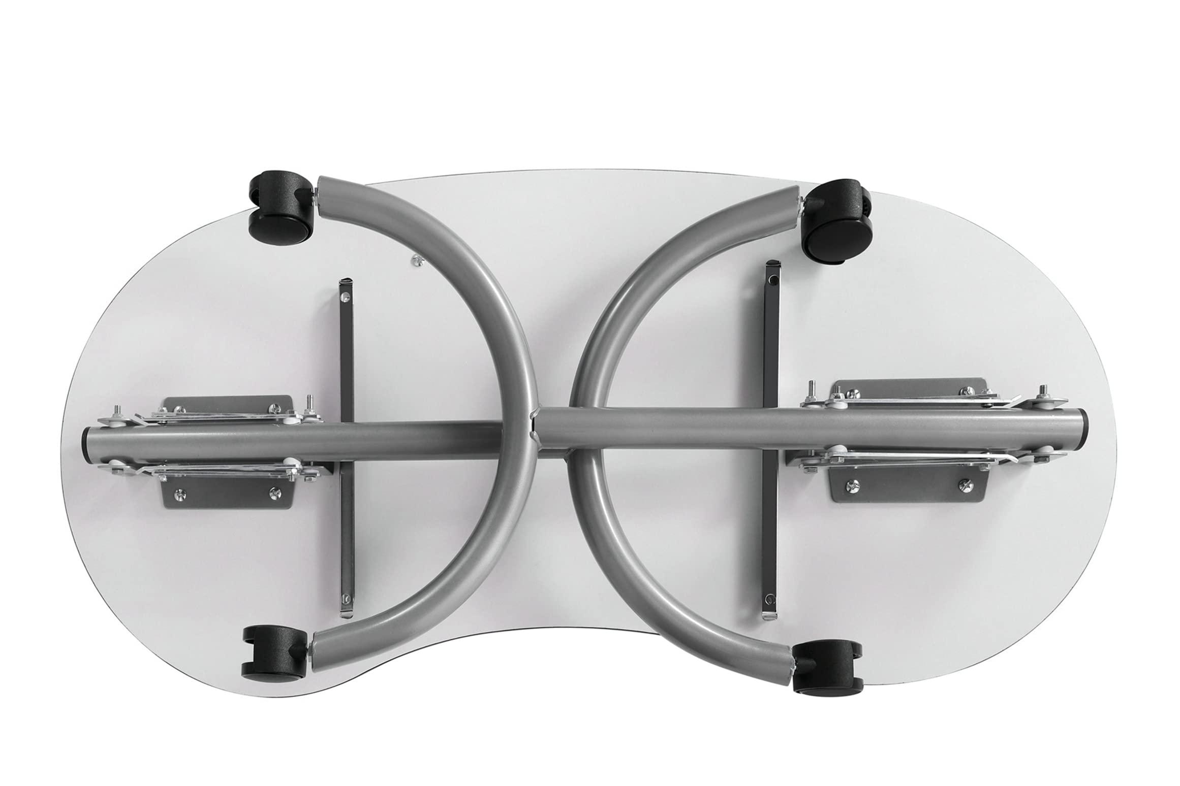 beautystyle Portable Nail Table Folding Manicure Table Nail Tech Desk with Rolling Wheels, Large Storage Drawer