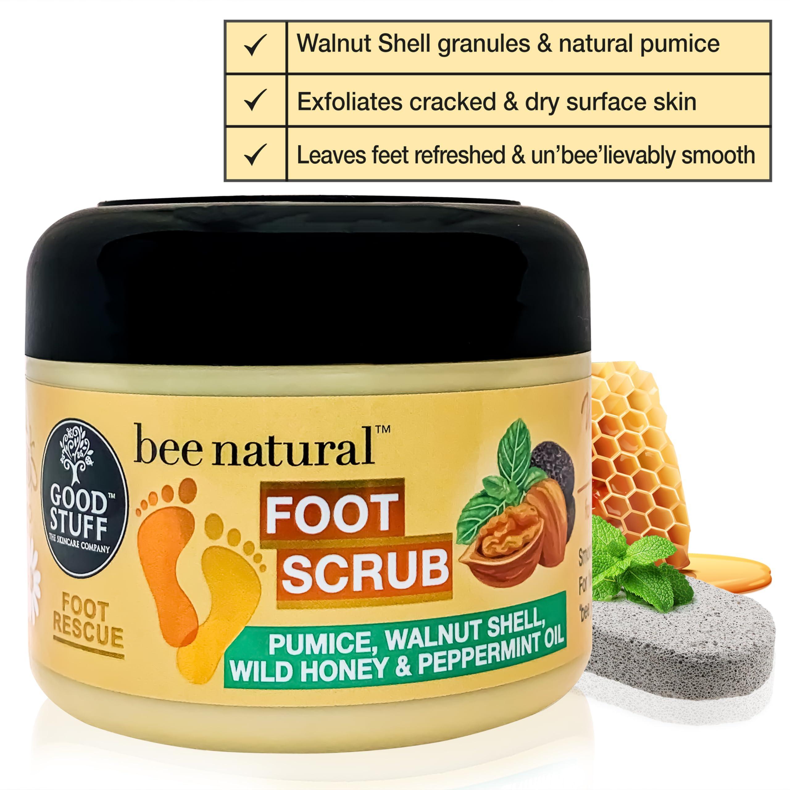 GOOD STUFF THE SKINCARE COMPANY Good Stuff Bee Natural Soothing Foot Scrub with Walnut Shell powder and Wild Honey 200ml /6.76 Fl.Oz