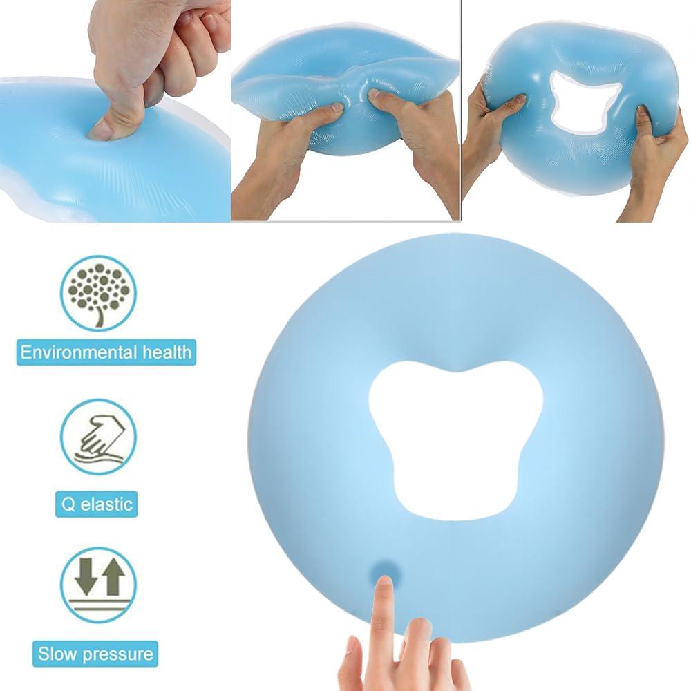OULIGET OULIGET Silicone Face Massage Pillow,SPA Beauty Face Relax Headrest,Salon Skin Care Soft Overlay Travel Head Support,Bule