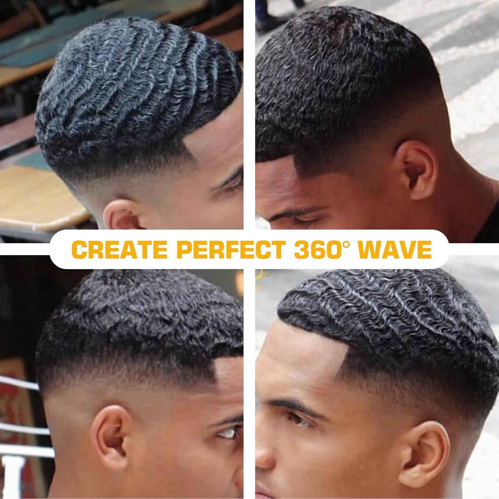 Goiple Wave Pomade for Men Strong Hold Easy Wash 360 Wave Training Hair Cream, Waves Grease for Men Promotes Layered Waves, Moisture, Control and Silky Shine, Wave Kit Curved Medium Waves Brush Silky Durag