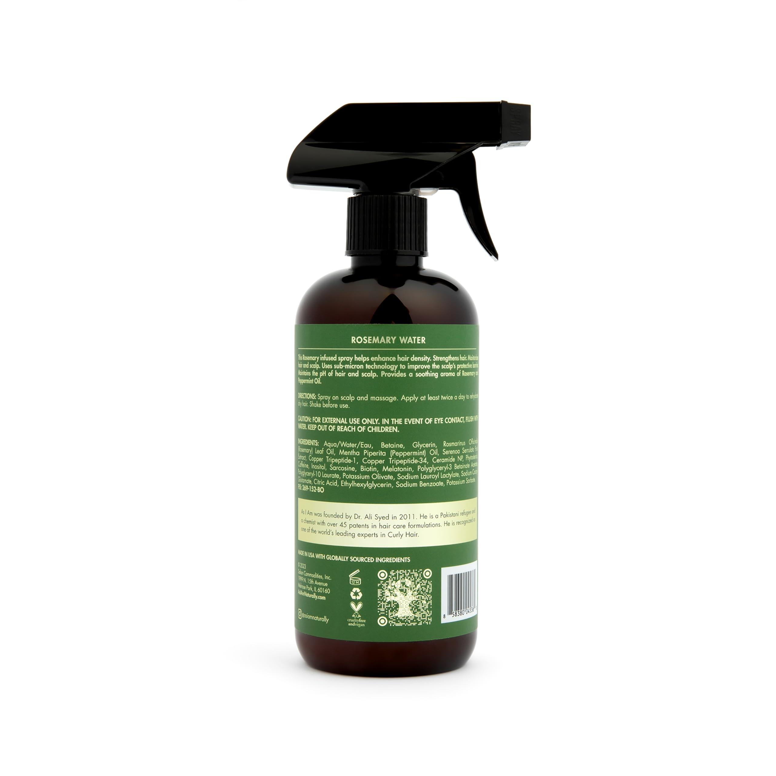 As I Am As I Am Rosemary Water - 16 oz - Scalp Treatment for Hair Density - with Melatonin, Biotin & Ceramide