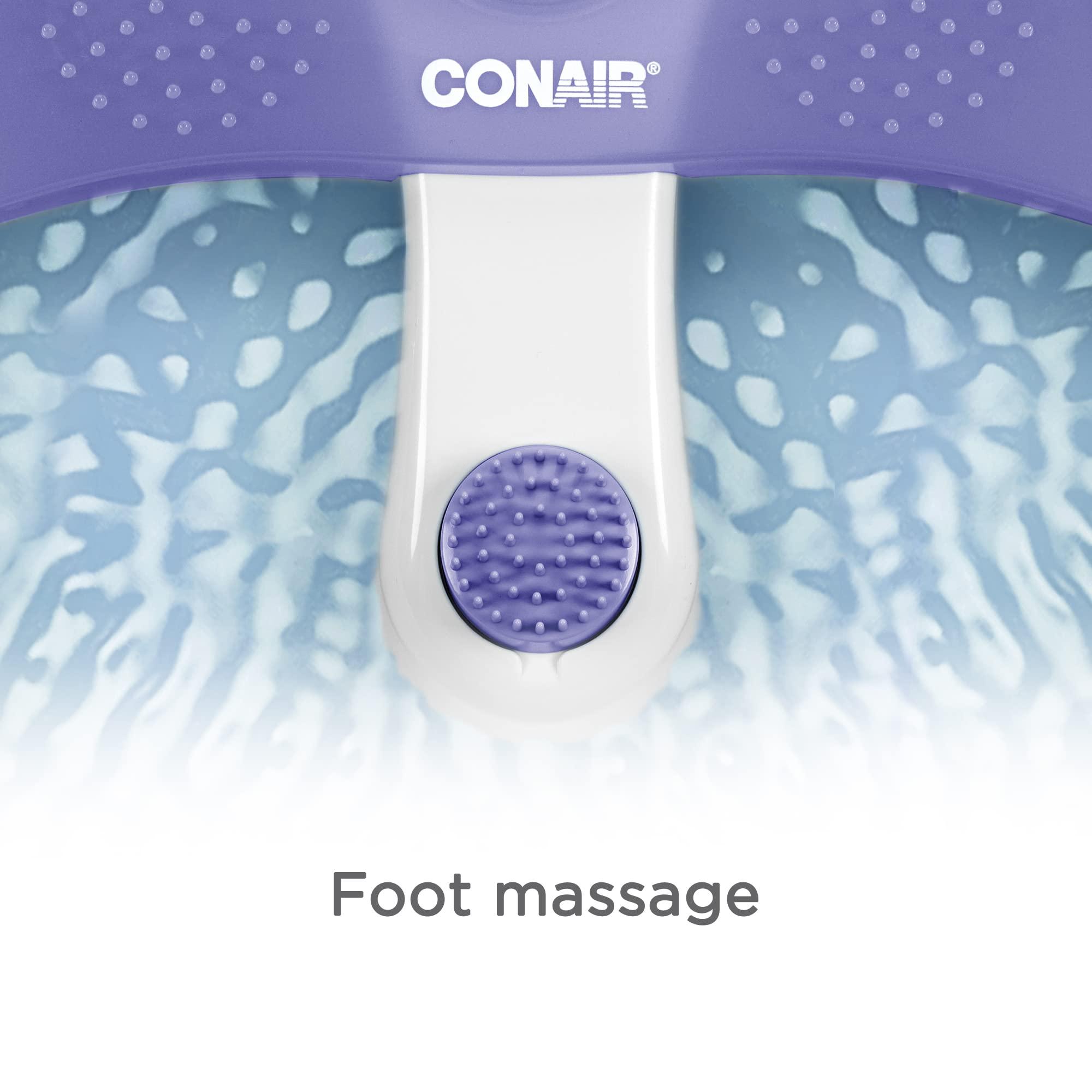 Conair Conair Soothing Pedicure Foot Spa Bath with Soothing Vibration Massage, Deep Basin Relaxing Foot Massager with Jets, Purple/White