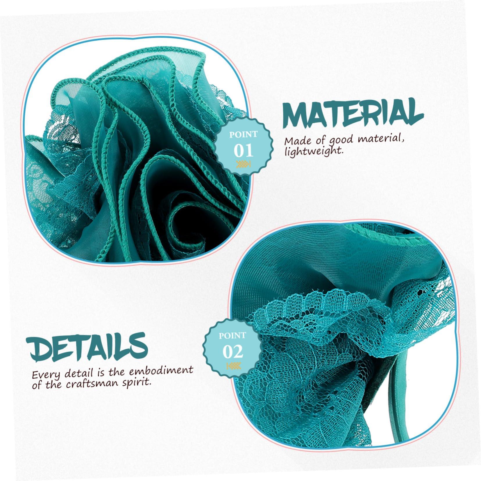 SOESFOUFU SOESFOUFU Lace Metal Green Bridal Headband Headband for Women Wedding Hair Accessories Large Headband for Bridal