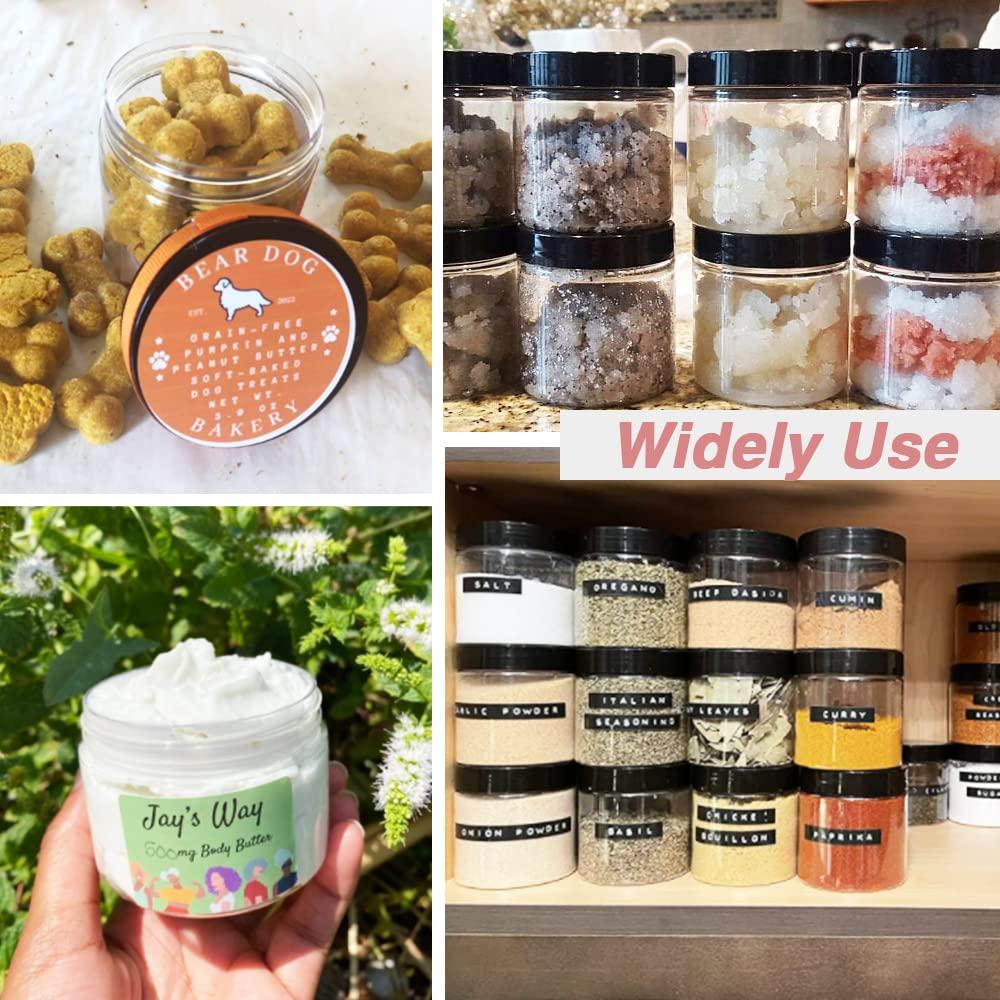 DupakSYS 4 oz Plastic Containers with Lids + 1oz Small Containers with Lids (Set of 24) Plastic Jars with Lids Cosmetic Jar - for Lip Scrub, Body Butters, Cream, Slime, Craft Storage