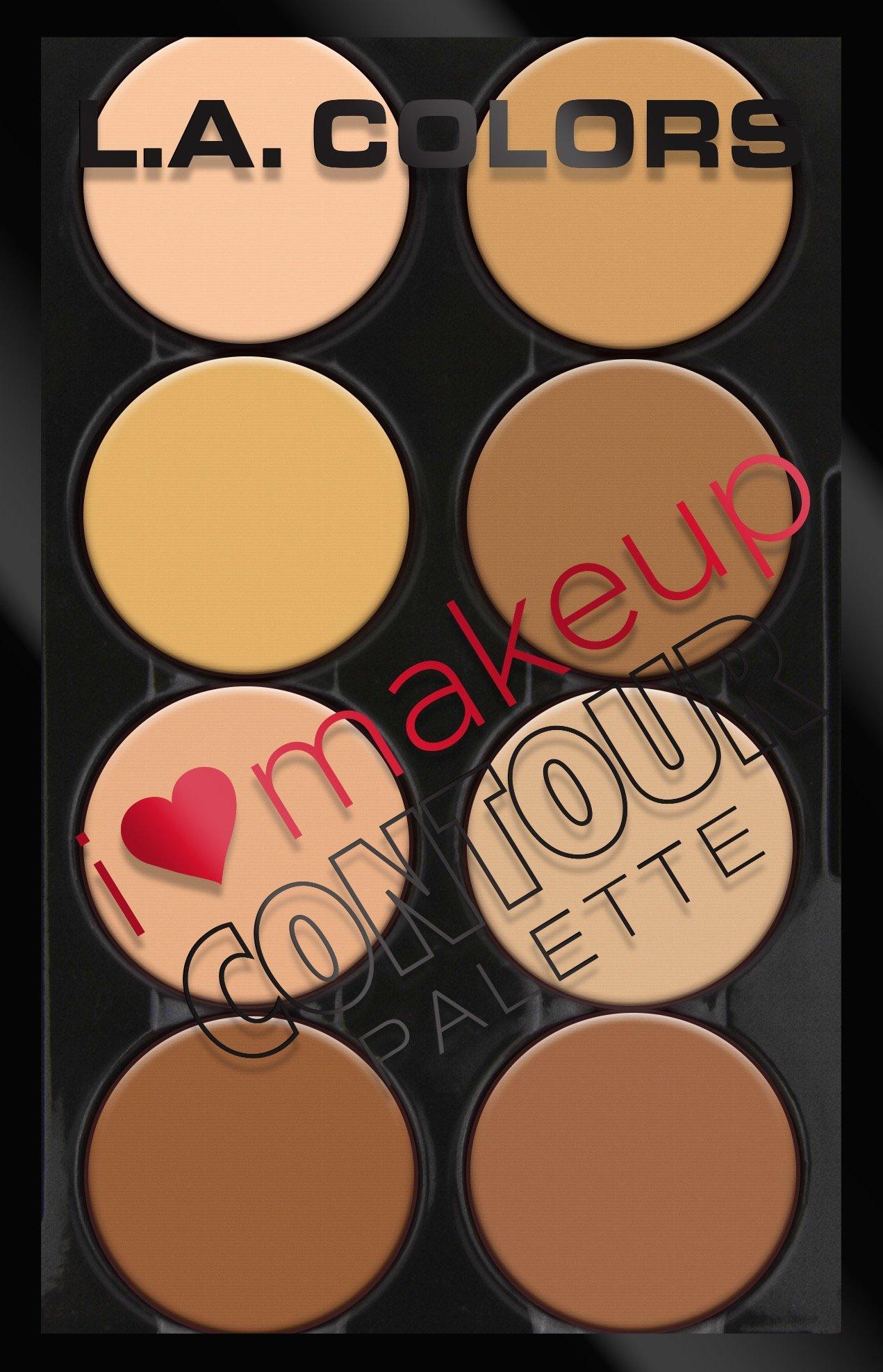 L.A. COLORS L.A. COLORS I Heart Makeup Contour Palette, Light to Medium C30352 (Pack of 2)