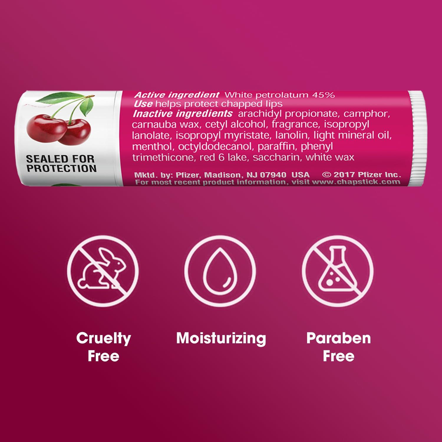 ChapStick ChapStick Bulk Cherry Lip Balm 24-Count Fruity & Sweet Lip Moisturizer for Dry Lips, 0.15 Ea