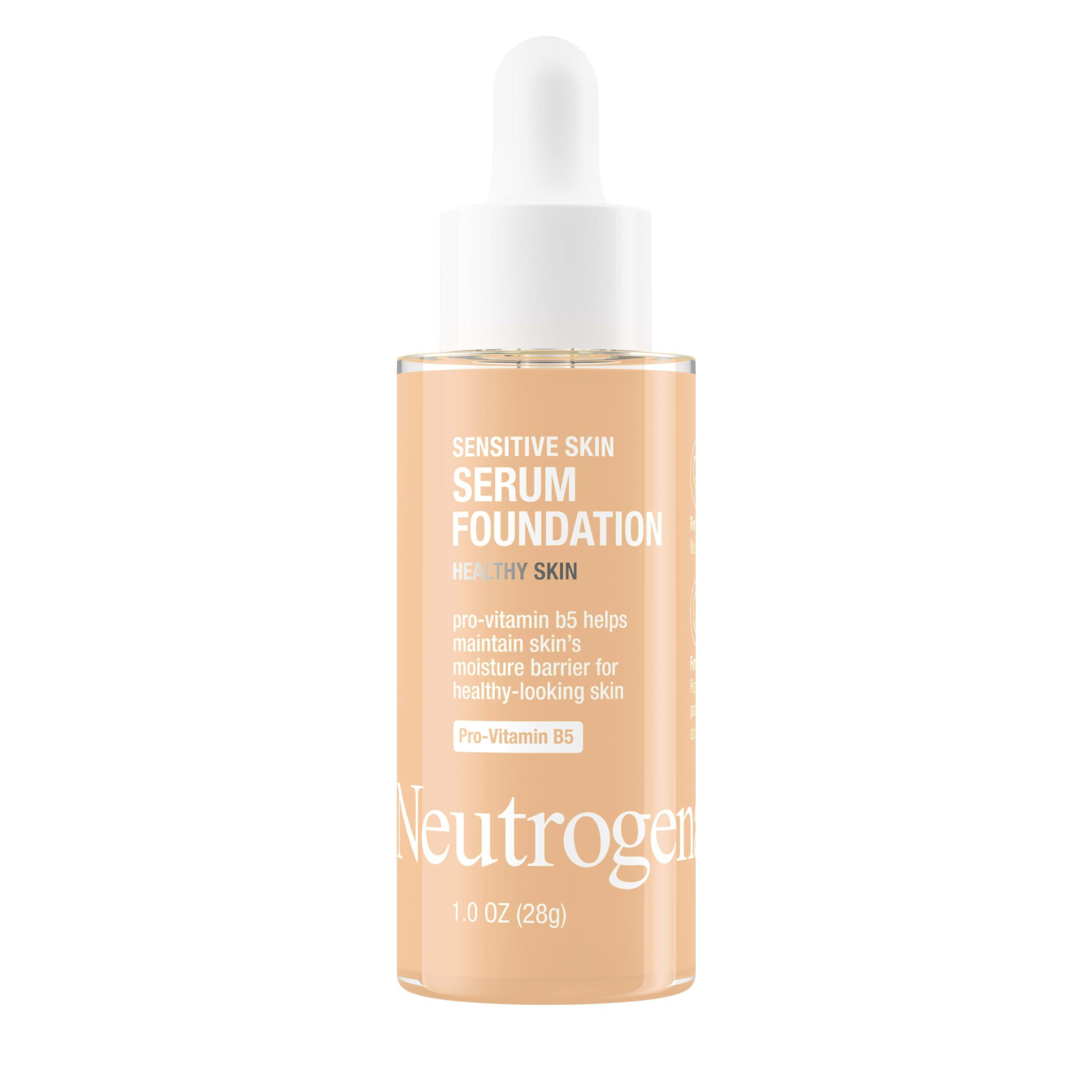 Neutrogena Neutrogena Healthy Skin Sensitive Skin Serum Foundation with Pro-Vitamin B5, Color Correcting & Pore Minimizing Liquid Foundation & Face Serum, Buildable Coverage, Light/Medium 02, 1 oz