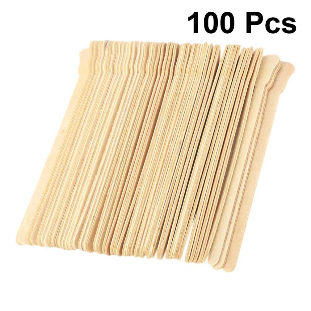 NUOBESTY NUOBESTY 100pcs wax sticks eyebrow spatula Disposable Waxing Rods waxing spatulas boots wood waxing craft sticks wood facial stir sticks wax rods Body small wooden shovel Bamboo