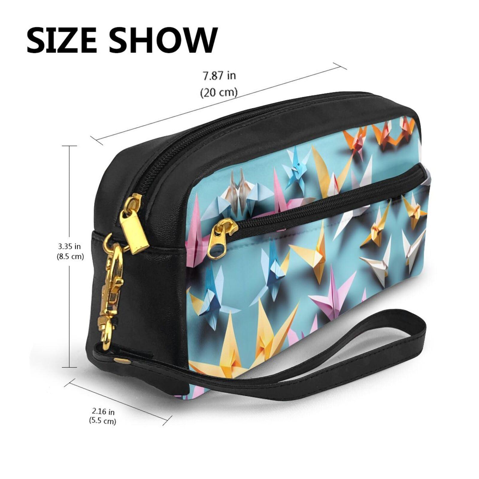 DRTGEDS DRTGEDS Origami Paper Cranes Small Cosmetic Bag,Portable Cute Travel Makeup Bag For Women Makeup Brush Organizer Pouch