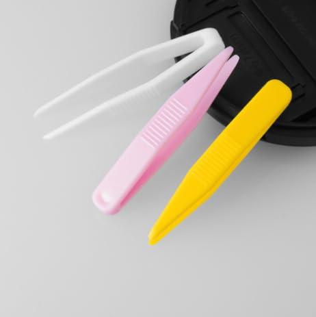 AccGin AccGin 3 Pcs Mini Plastic Tweezers Clips Portable