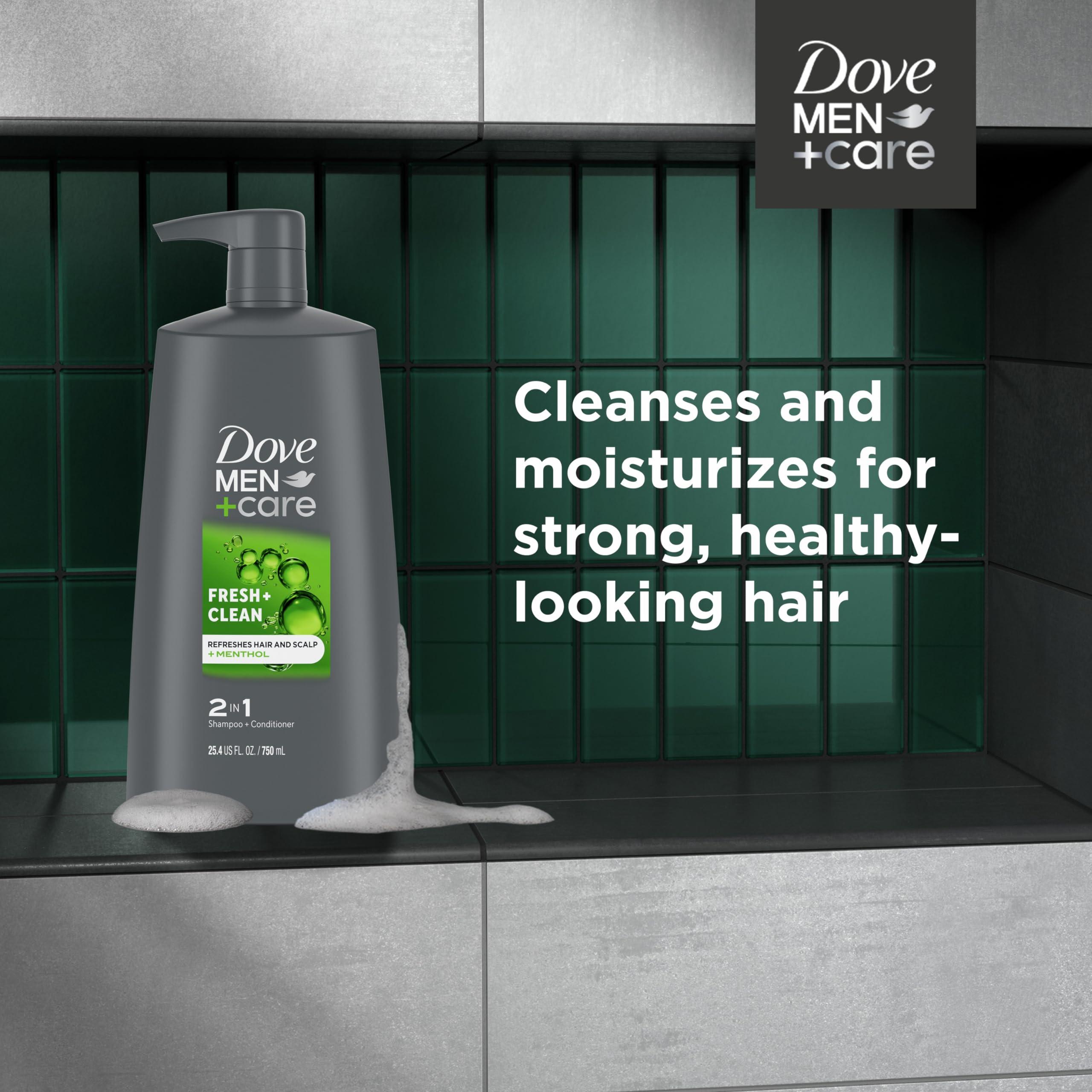 DOVE MEN + CARE DOVE MEN + CARE 2-in-1 Shampoo and Conditioner Fresh and Clean 4 Count Nourishes and Invigorates Helps Strengthen Hair 25.4 oz