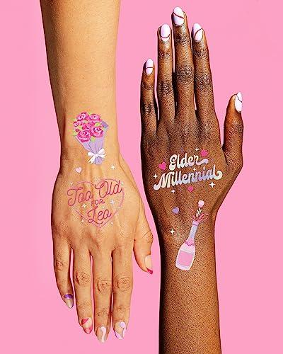xo, Fetti xo, Fetti Elder Millennial Birthday Temporary Tattoos - 44 iridescent styles | Birthday Party Decorations, Fun Birthday Girl Party Favors, HBD, Older Wiser Hotter, 20s, 30s
