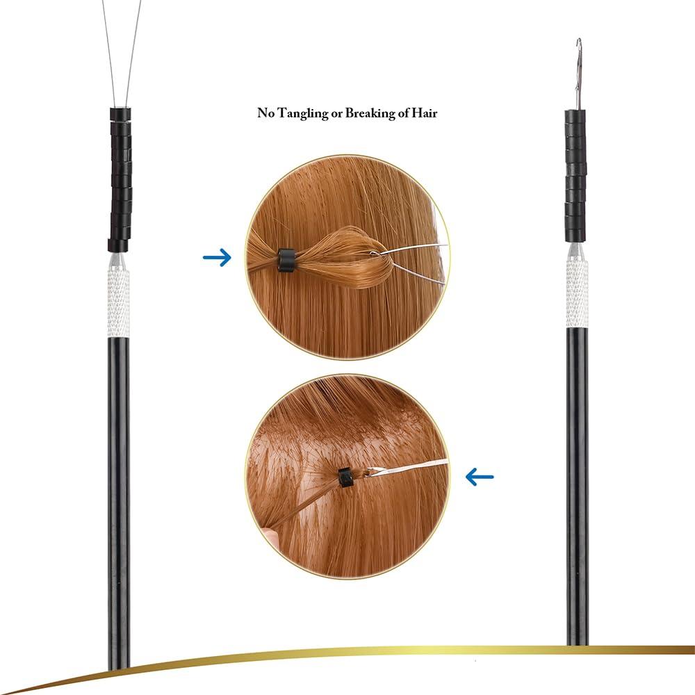 GlamorDove GlamorDove Hair Extension Tool 4.5mm Micro Beads 1000Pcs Hair Extension Microlink Beads Rings Silicone Aluminum Beads for Extension Tinsel Weft Extension