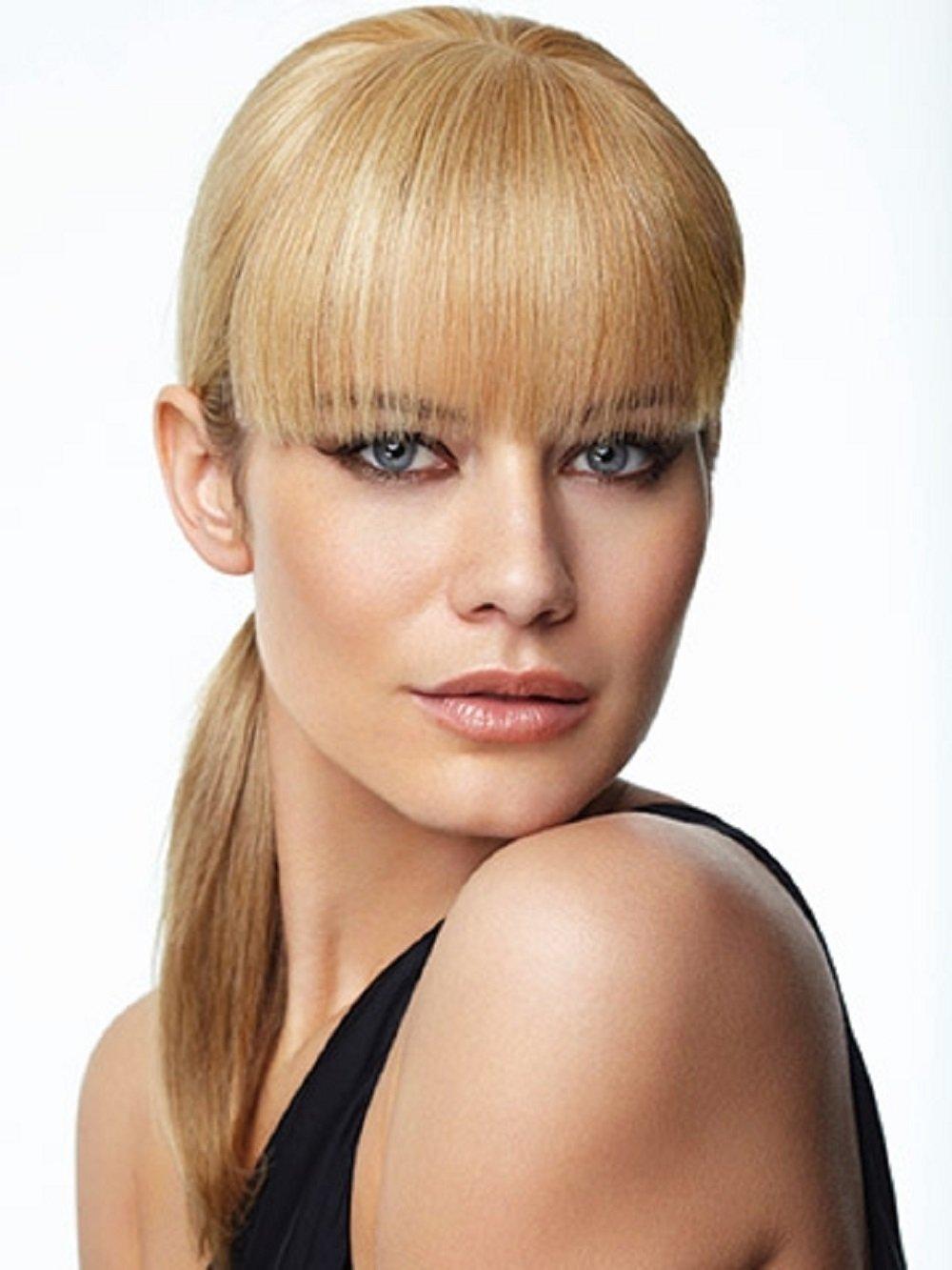 Raquel Welch Raquel Welch 100% Human Hair Face Framing 7\" Bangs by Hairuwear, R14/88H Golden Wheat