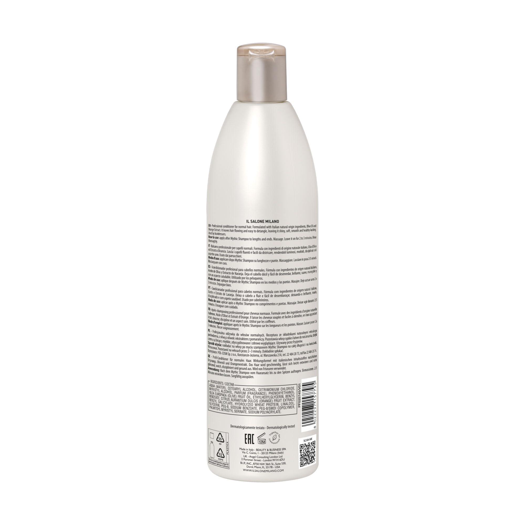 Il Salone Milano The Legendary Collection Alfaparf Il Salone Milano Professional Mythic Conditioner - Detangling Conditioner Formulated with Olive Oil + Orange Extract for Increased Shine and Manageability - Salon-Quality Hair Care (33.8 oz / 1000 ml)
