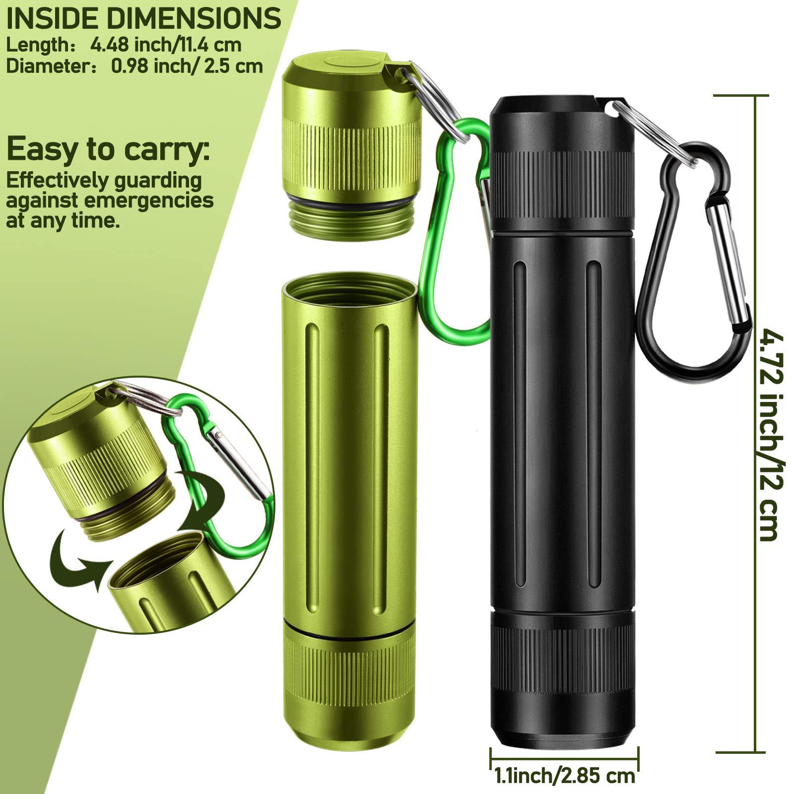 Outus Outus 3 Pcs Metal Container Portable Sealed Container Bottles Aluminum Alloy Case Waterproof Jar Travel Bottle with Key Chain for Outdoor Camping Trip