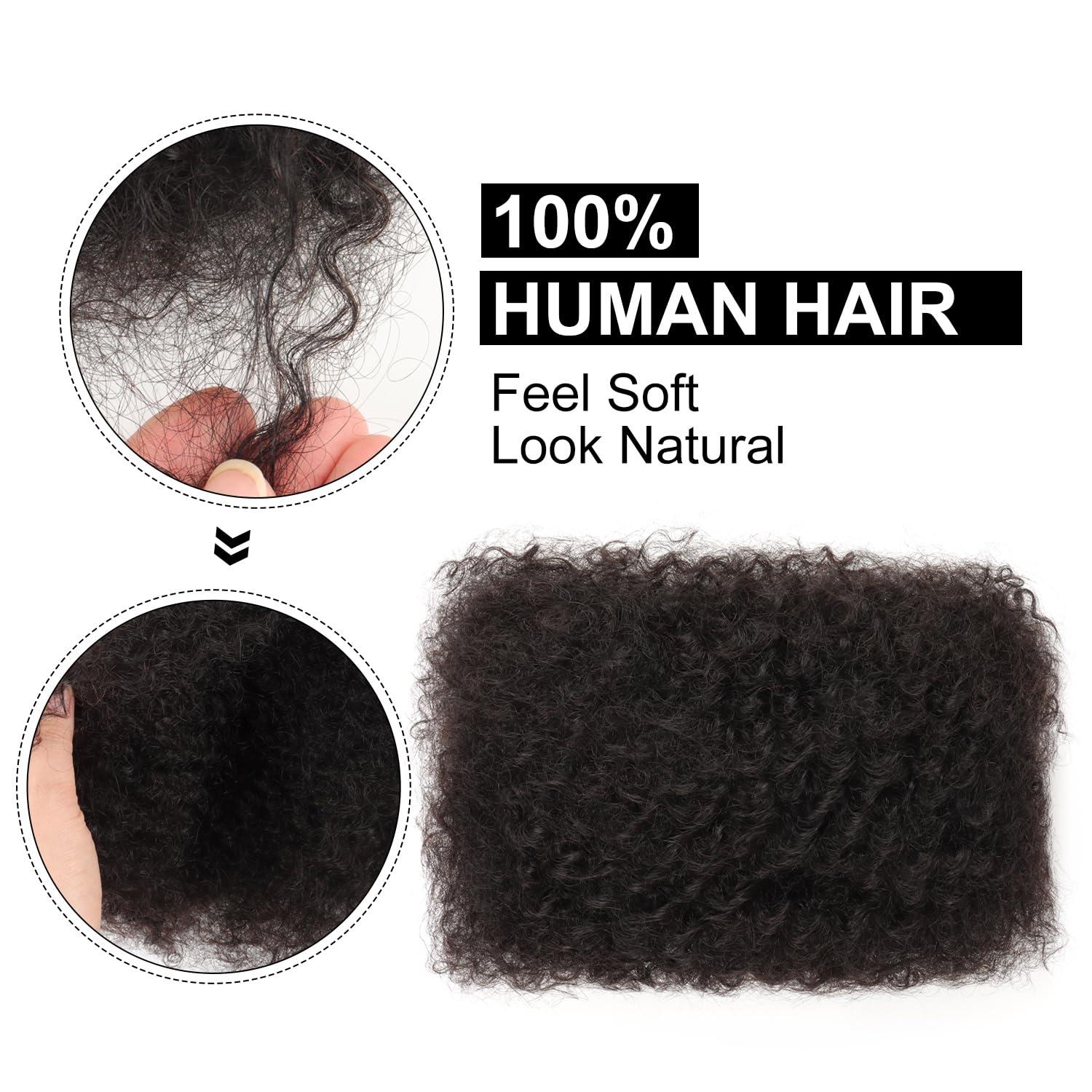 obeani obeani Afro Kinky Human Hair For Braiding Twist Afro Kinky Human Hair For Dreadlocks 1 Pack 30 Gram And Five Pack For a Head, Bulk Pack (1B#, 10)