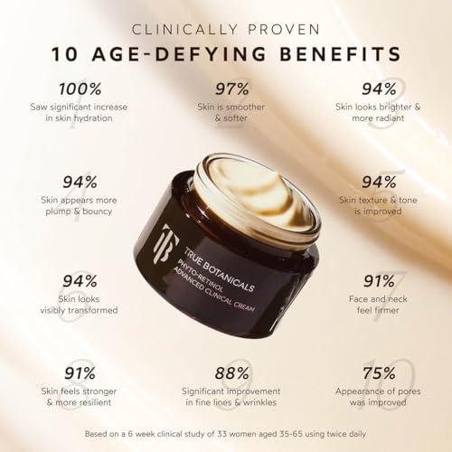 True Botanicals True Botanicals Phyto Retinol Advanced Clinical Cream | Anti-Aging Serum | Retinol Alternative | Targets & Reduces Fine Lines & Wrinkles | Dermatologist Tested, All Natural, Vegan | 1 fl oz | 30 ml