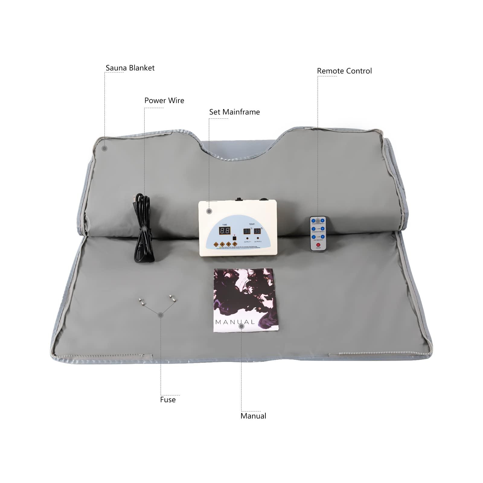 WBGANG Far Infrared Sauna Blanket,Portable Body Shape Detox Slimming Machine With Remote Control ture Control By Zone,360-Degree Heat Circulation,For Beauty Salons,Spas,Homes,EtcAnd Timer Function,Tempera