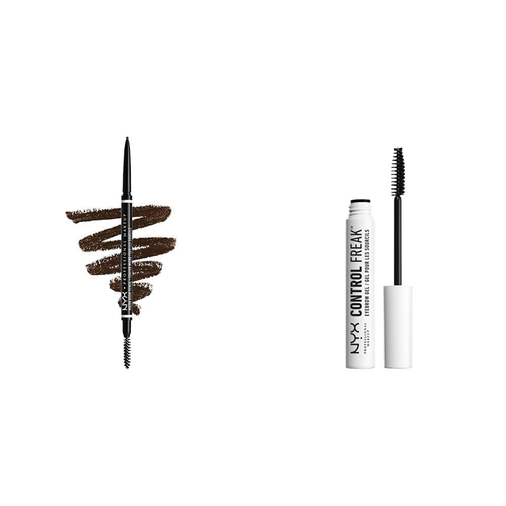 NYX PROFESSIONAL MAKEUP NYX PROFESSIONAL MAKEUP Control Freak Eyebrow Gel - Clear & Micro Brow Pencil, Eyebrow Pencil - Espresso
