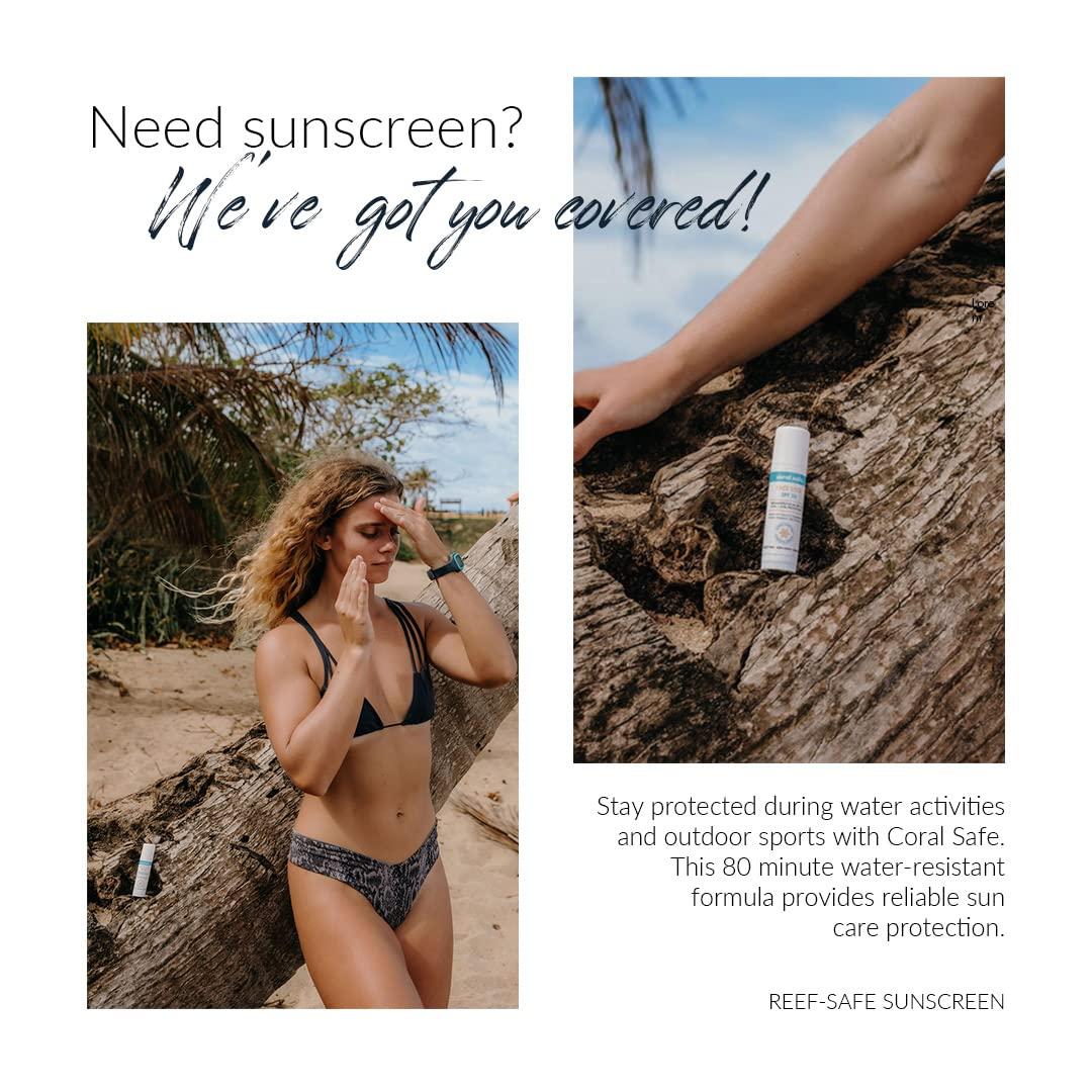 Coral Safe Reef Safe Sunscreen SPF 50 Facestick - Biodegradable, Hawaii & Mexico Approve, Zinc, Vitamin E, Oxybenzone & Octinoxate Free, Water Resistant, Natural Ingredients, Made in USA by Coral Safe