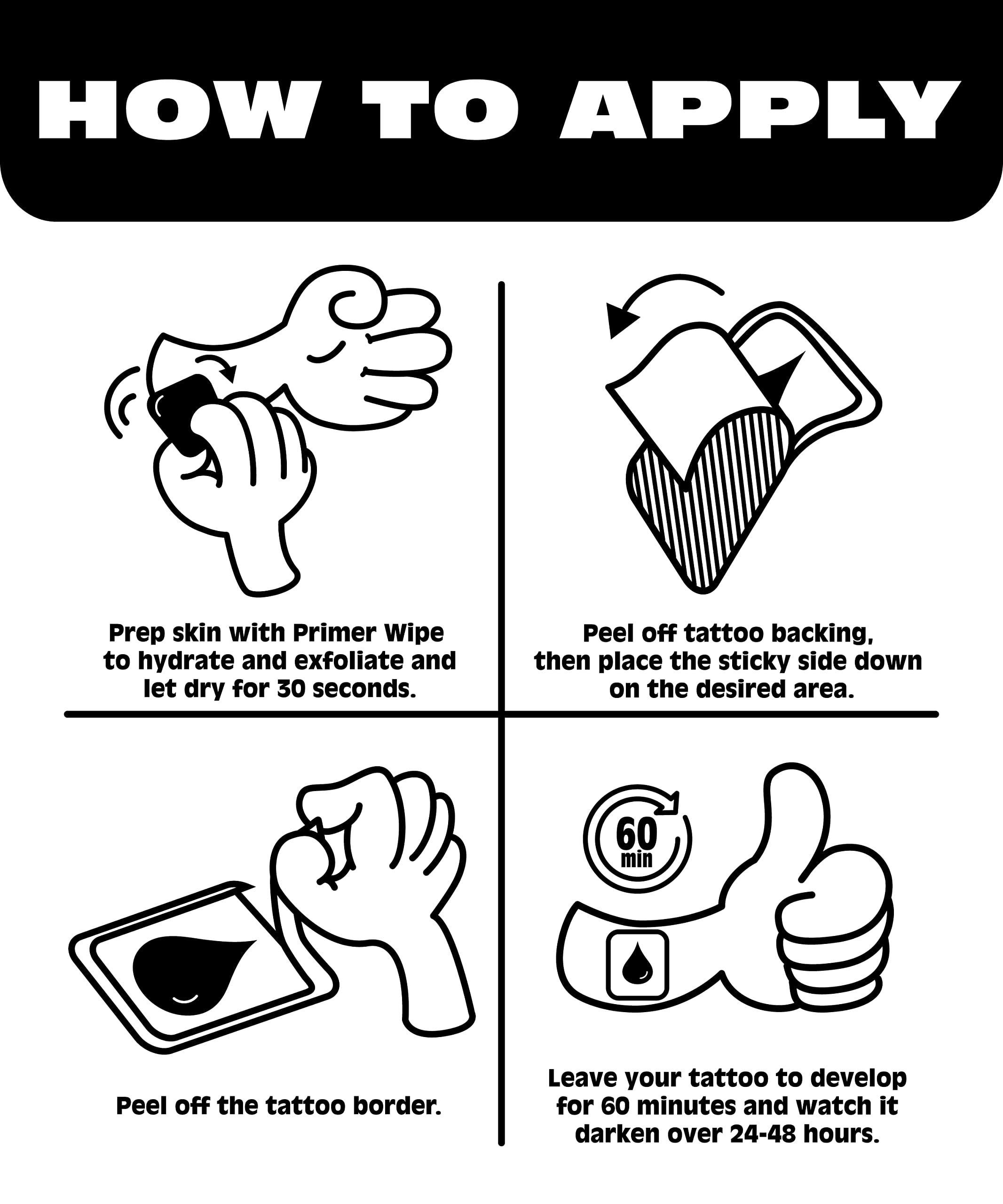 inkbox Inkbox Temporary Tattoos, Semi-Permanent Tattoo, One Premium Easy Long Lasting, Water-Resistant Temp Tattoo with For Now Ink - Lasts 1-2 Weeks, Vibes, 3 x 3 in