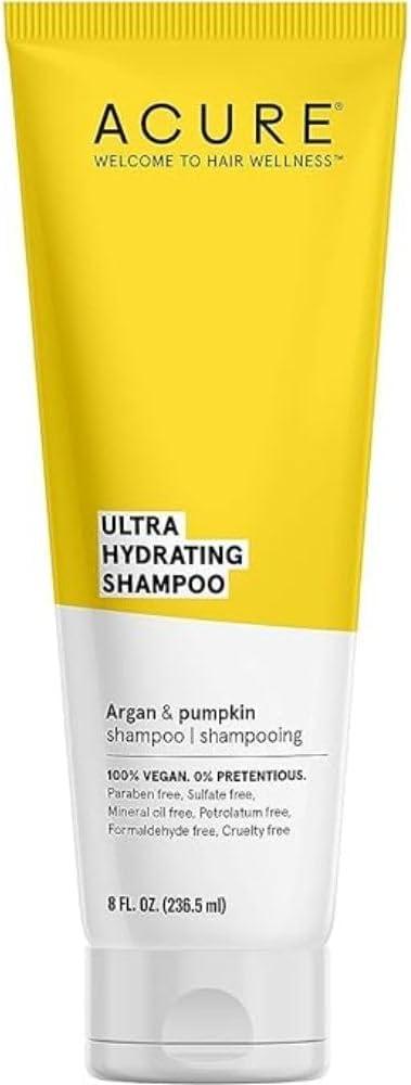 Acure Acure Ultra Hydrating Shampoo 100% Vegan, Ultra Hydrating Moisture & Omega Fatty Acids, , Yellow Argan Oil & Pumpkin, 8 Fl Oz