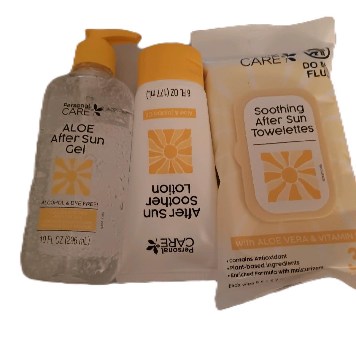 Generic Personal Care After Sun Lotion, Aloe Vera Gel, and Soothing Towelettes