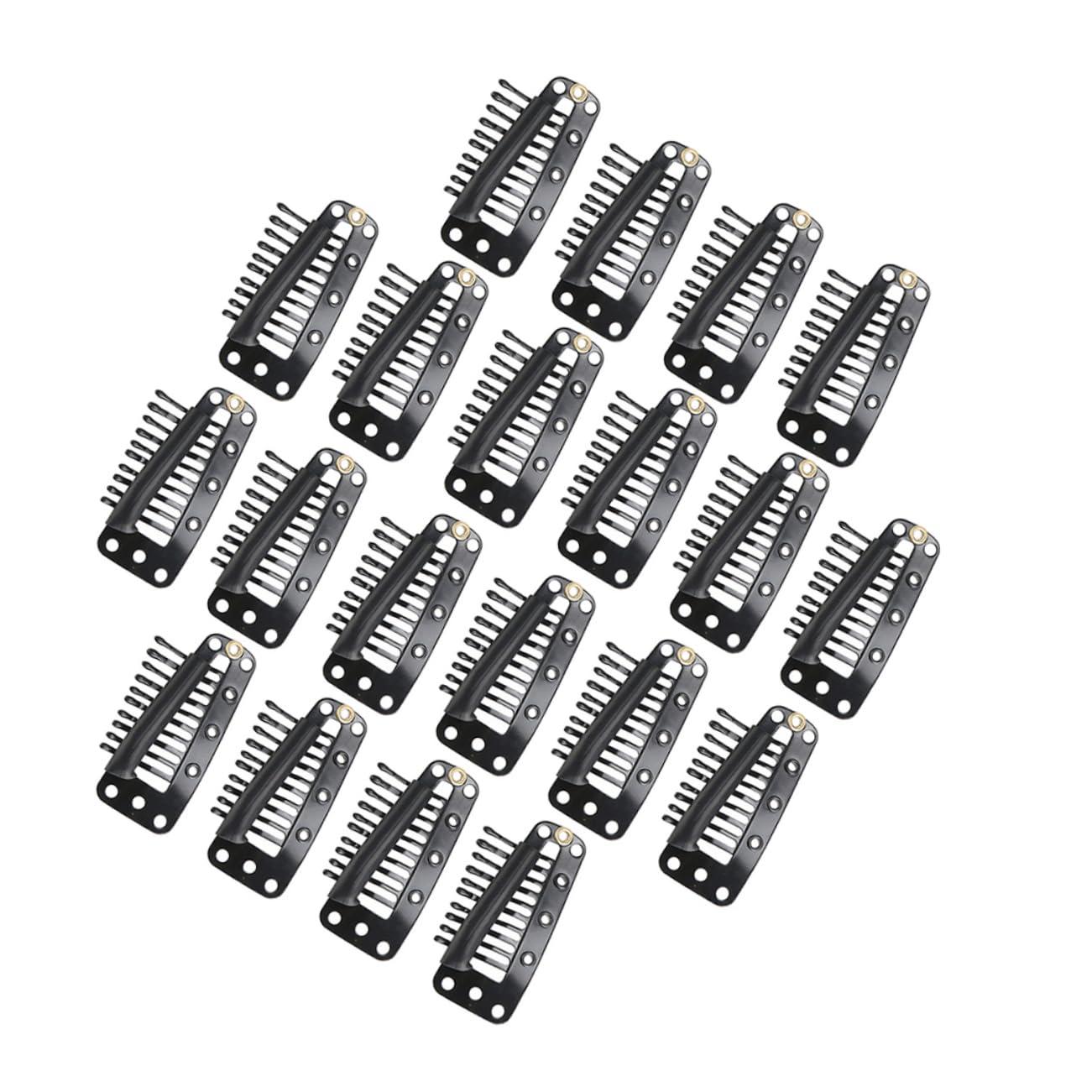 Ipetboom Ipetboom 200 Pcs 10 Hair Clip Scrunchie DIY Cap Pad Wig Clip with for Hair Pliers Hair Rollers with Clips Holder Hairdressing Snap Neon Hair Extensions Hair Net Mini Black