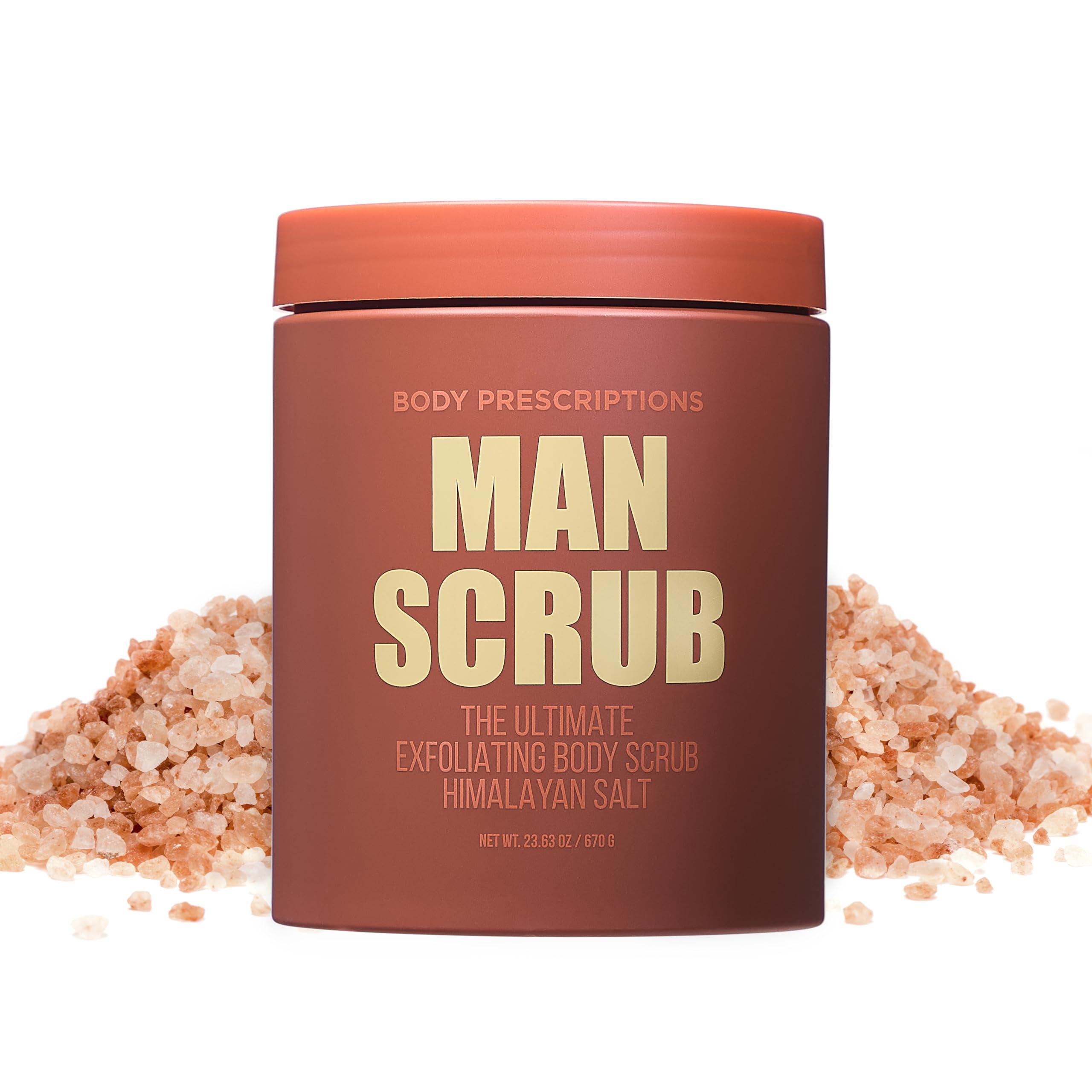 Body Prescriptions Body Prescriptions Mens Exfoliating Body Scrub  Ultimate Skin Cleansing Wash in Jar with Twist-Top Lid, For All Skin Types, 21 Ounce (Pack of 2), Himalayan Salt