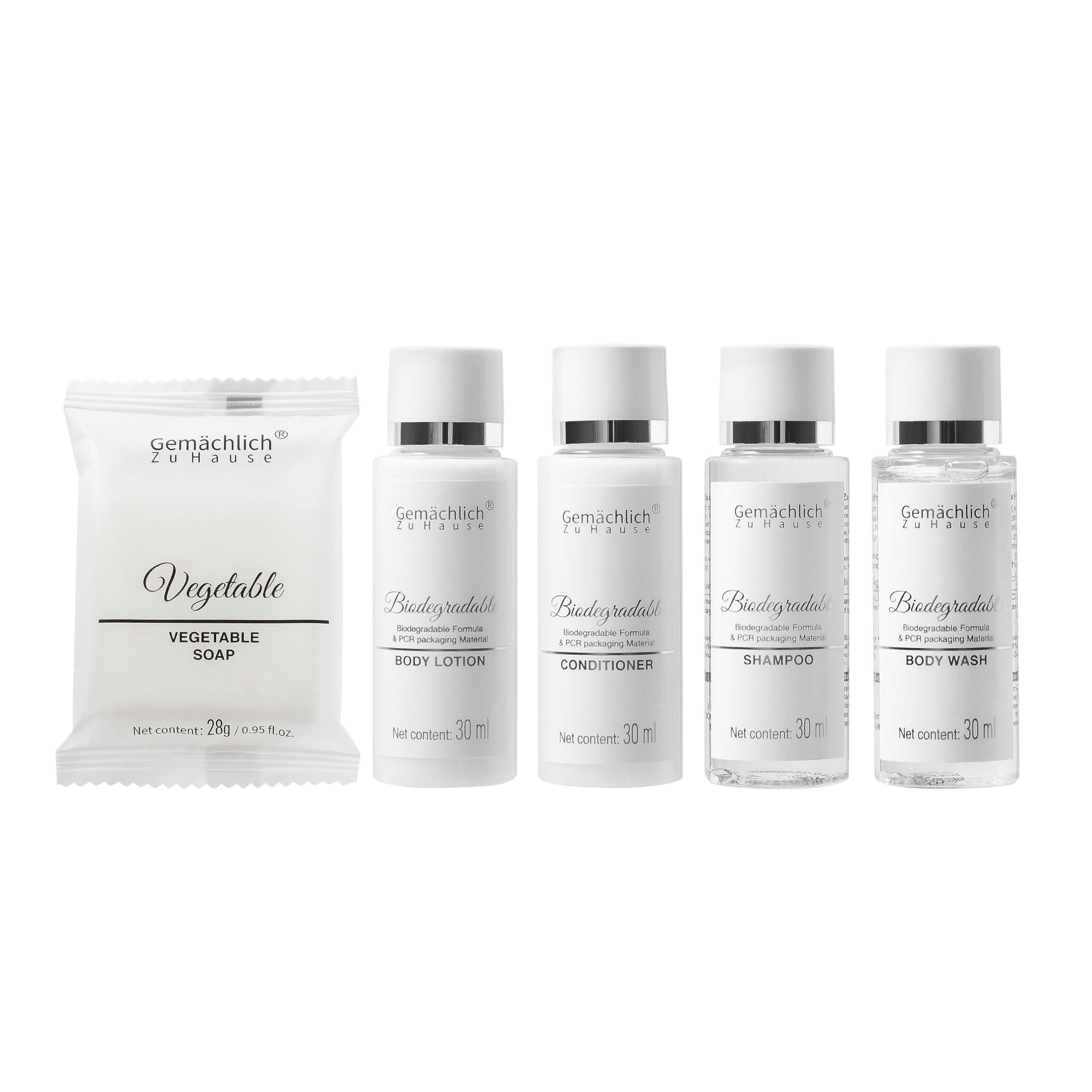 Gemchlich ZuHause Gemchlich ZuHause Hotel Toiletries Bulk Set, Shampoo and Conditioner, Body Lotion, Body Wash, Travel Size Bar Soap for Airbnb, 150pcs