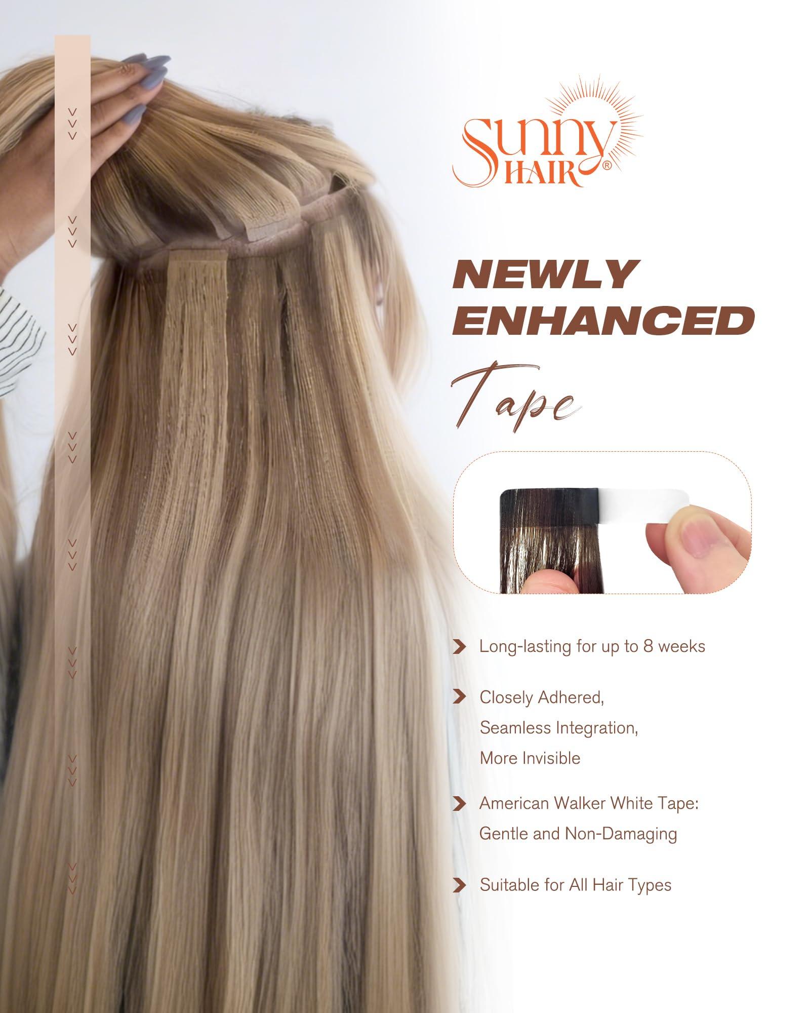 Sunny Hair Sunny Hair Tape ins Human Hair Extensions Black Girl 14inch Jet Black Tape in Extensions Invisible Tape in Hair Extensions Human Hair Black Straight Tape in Hair Extensions Add Volume 50g 20pcs