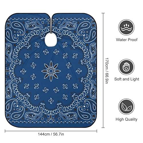 Nudquio Blue Paisley Bandana Men Barber Capes Professional Women Hairdressing Haircut Apron Hair Cutting Salon Print