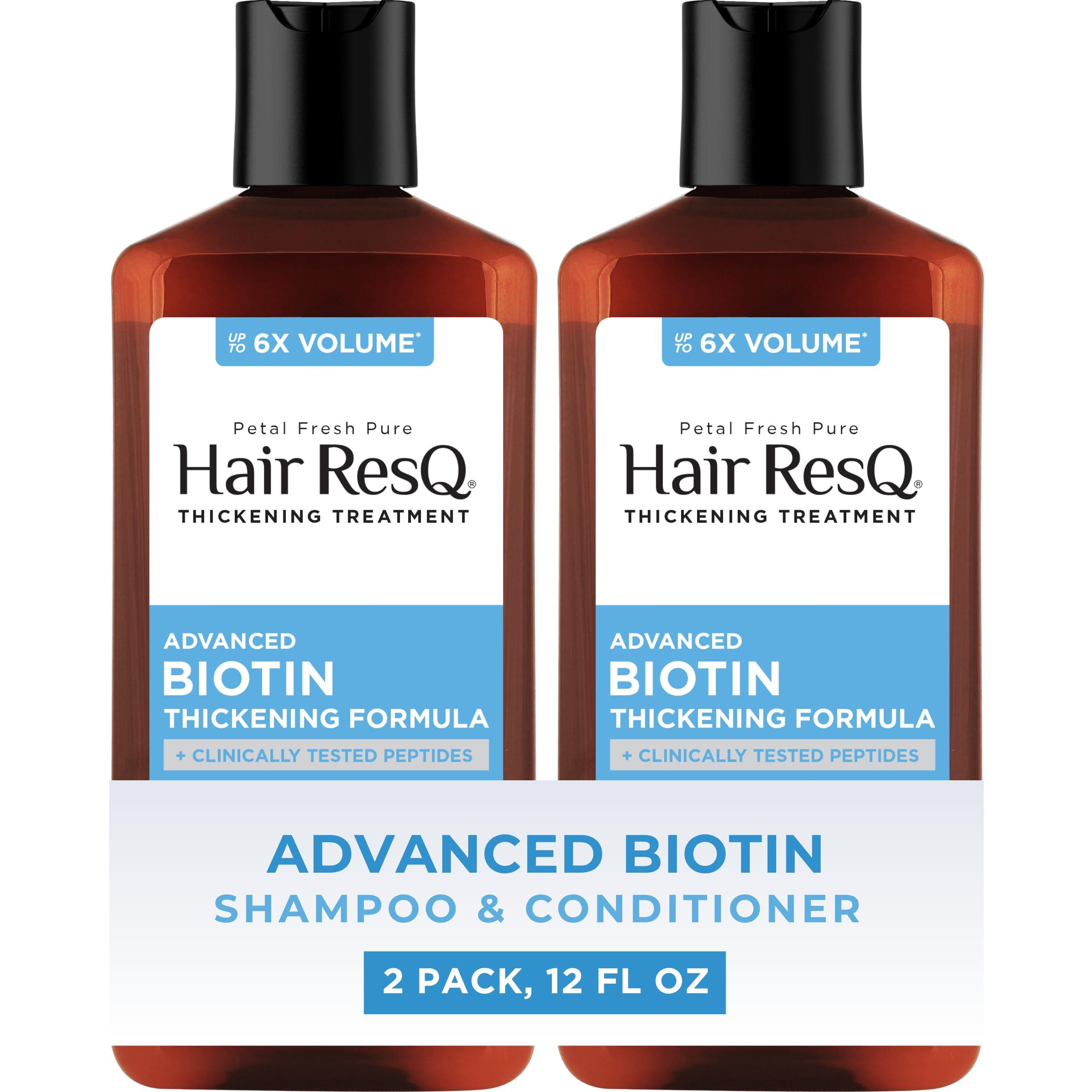 Petal Fresh Petal Fresh Hair ResQ Original Formula Natural Thickening Biotin Shampoo & Weightless Conditioner For Noticeably Thinning Hair, Strengthens & Volumizes, Vegan & Cruelty-Free 2 Count (Bundle)