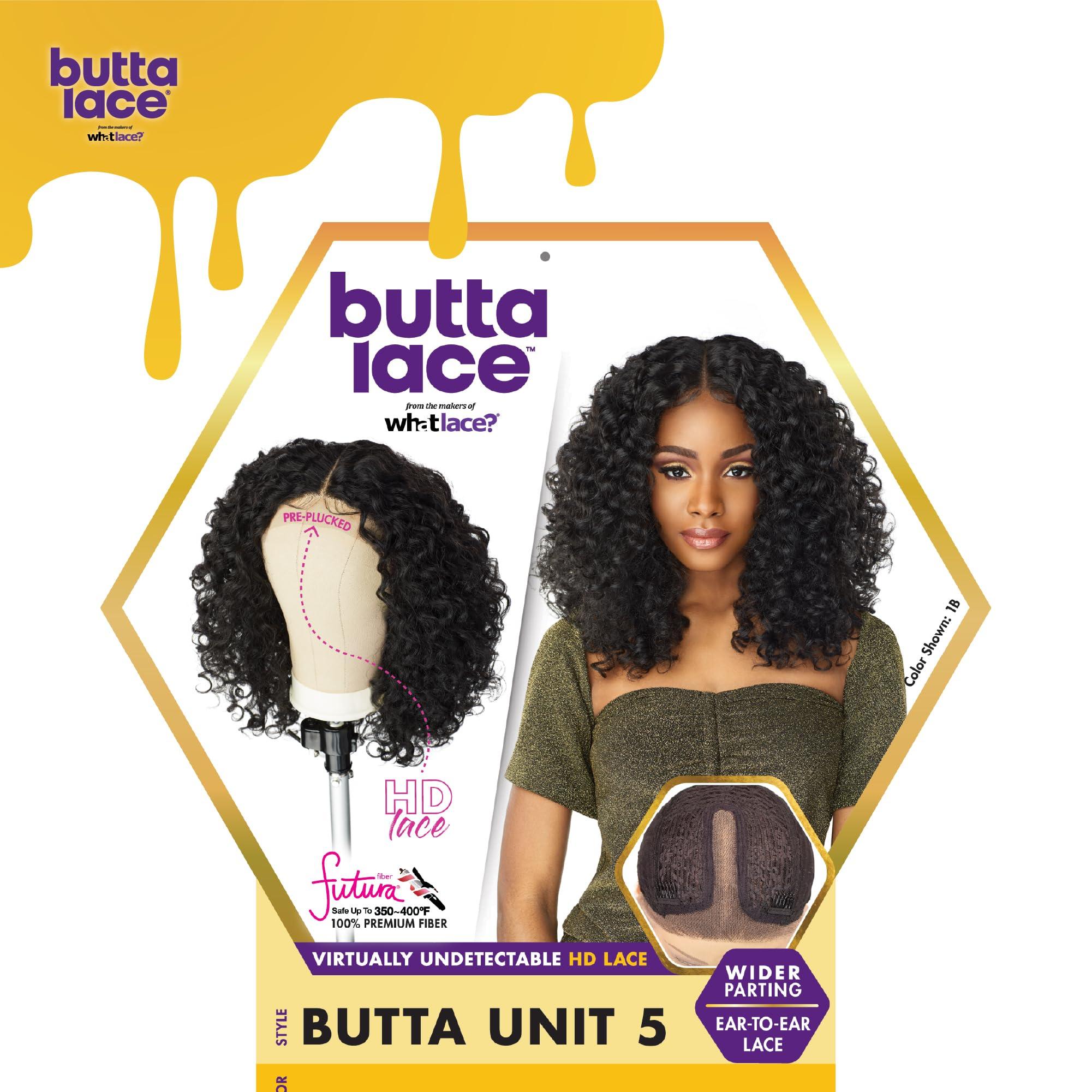 Sensationnel Sensationnel Butta lace wigs - unit 5 extra wide 5 inch deep parting synthetic preplucked hairline glueless lacefront (1 JETBLACK)