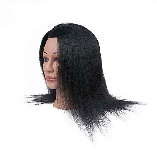 JTKDL JTKDL Mannequin Head Hair Styling Training Head Manikin Cosmetology Doll Head Synthetic Fiber Hair Hairdressing Training Model Mannequin Head with Human Hair
