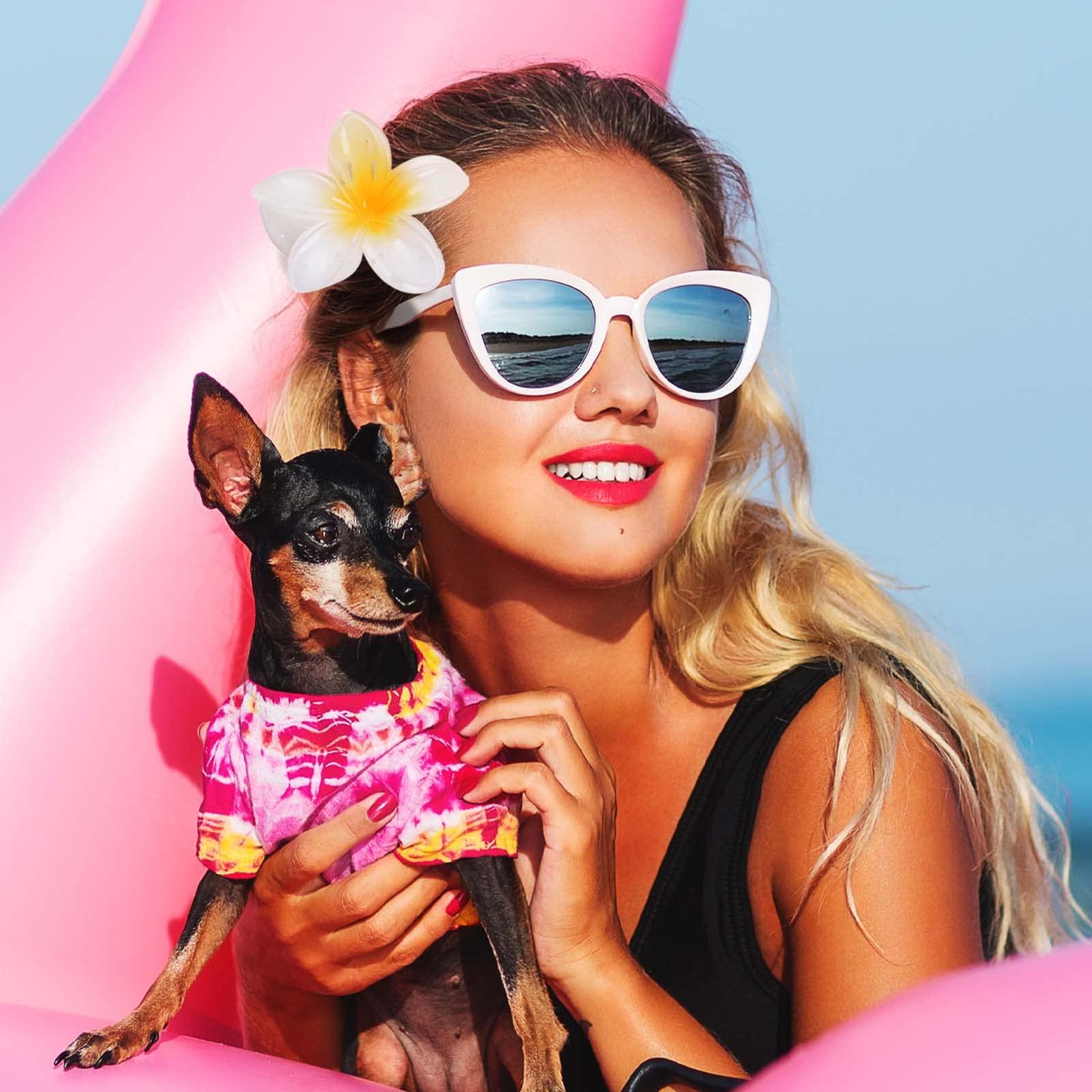 GQLV GQLV Hair Clip, 4 Count White Flower Claw Clips for Thick/Thin Hair, Strong Hold Nonslip Hair Clips, Tropical Hair Accessories for Women Girls, Hawaiian Holiday Gifts