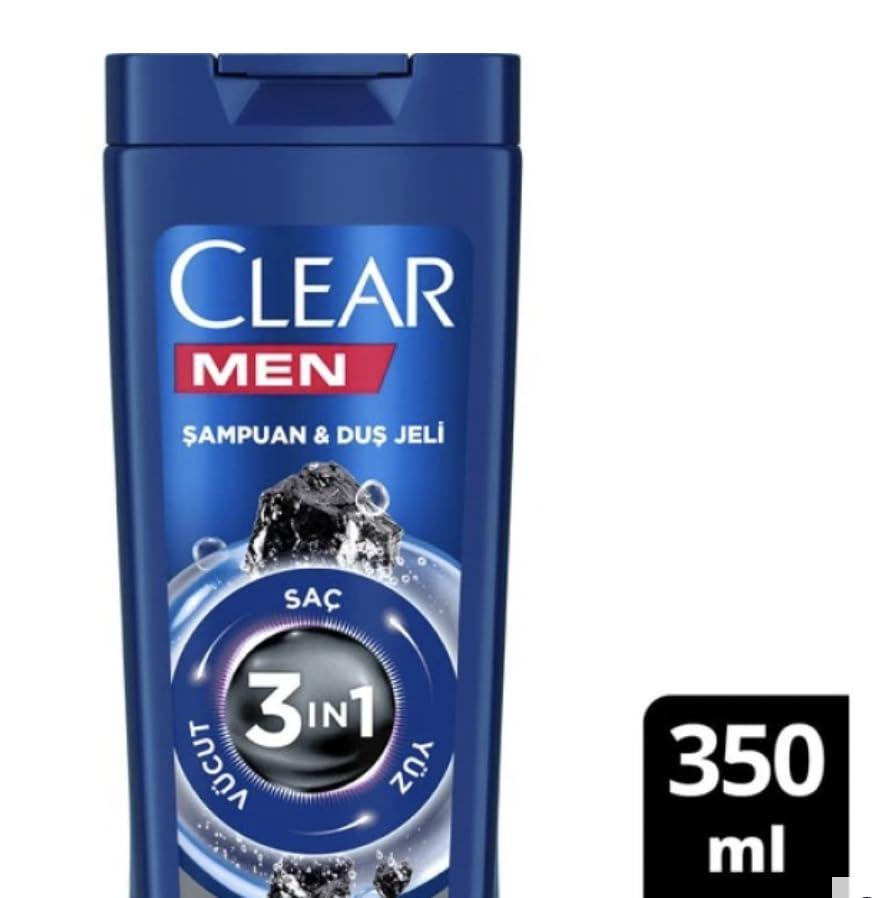 Generic Clear Men 3 in 1 Shampoo & Shower Gel Purifying Charcoal 350 ML-11.8 Fl Oz