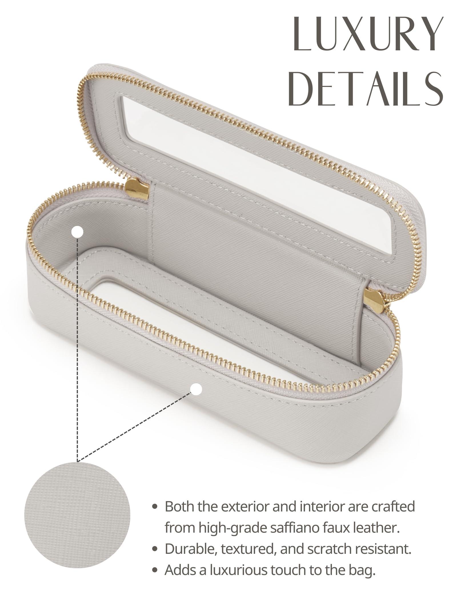 Popvibe Popvibe Slim Makeup Brush Bag Travel Clear Toiletry Bag for Women Cute Make Up Bag for Traveling Cosmetic Bag Organizer Waterproof Tansparent Beauty Makeup Case Blue Gray