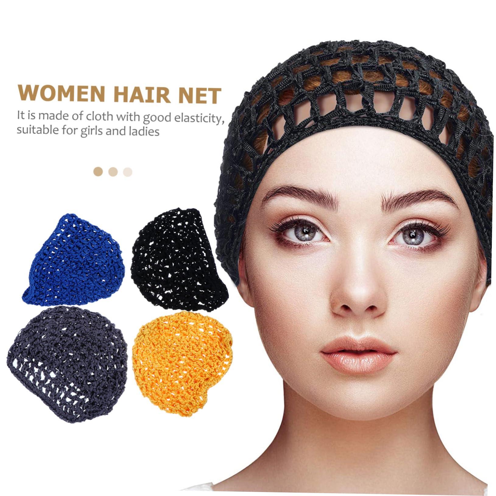 PACKOVE PACKOVE 4pcs Mesh Hair Net Heavy Duty Sleep Hair Net Bonnet Mesh Wig Cap Crochet Hair Nets for Women Hat Wig Nets Silk Wrap Hair Net Hair Net for Wig Net Hair Cap Durag Fabric