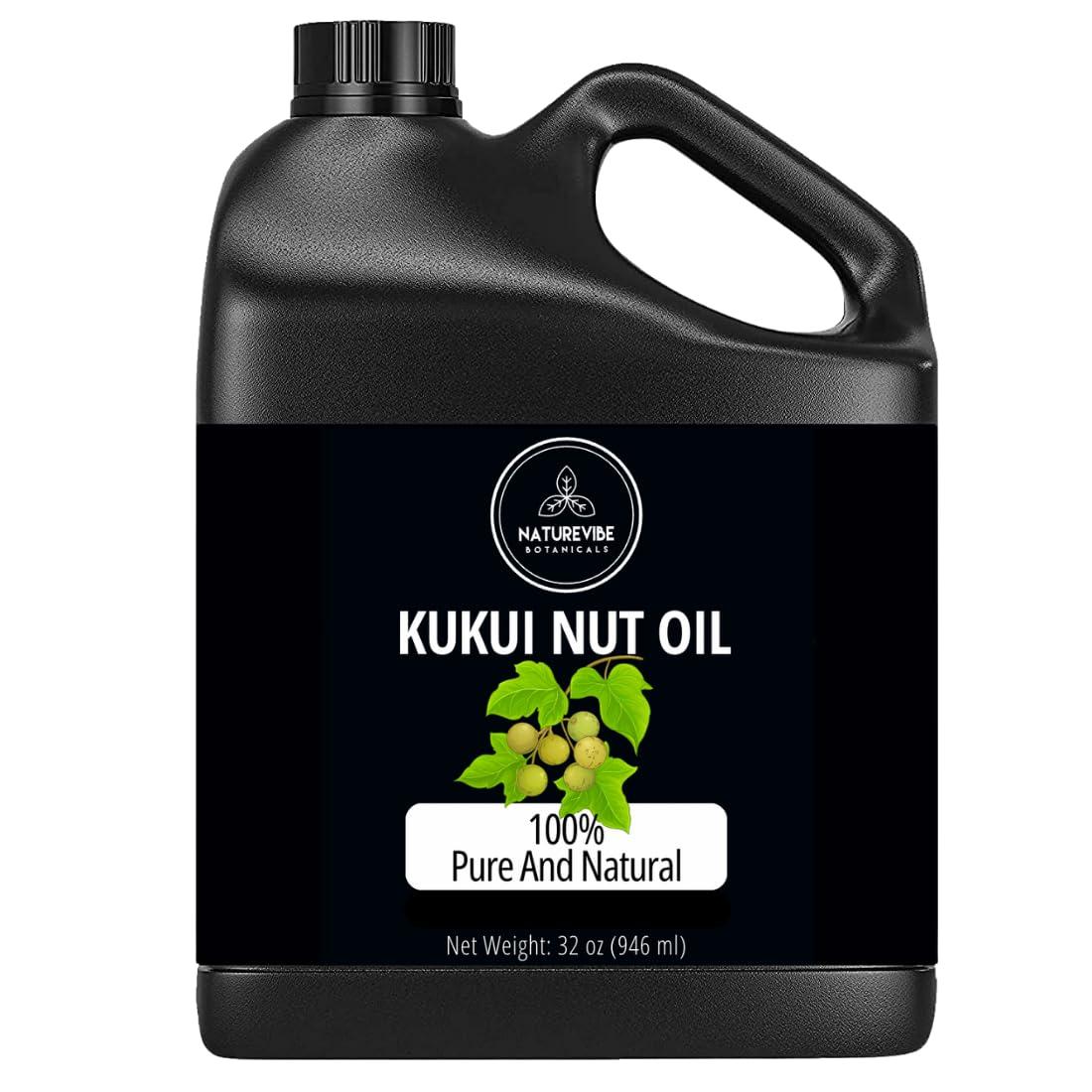 Naturevibe Botanicals Naturevibe Botanicals Kukui Nut Oil 32 Ounces | 100% Pure and Natural | Great for Skin Care and Hair Care