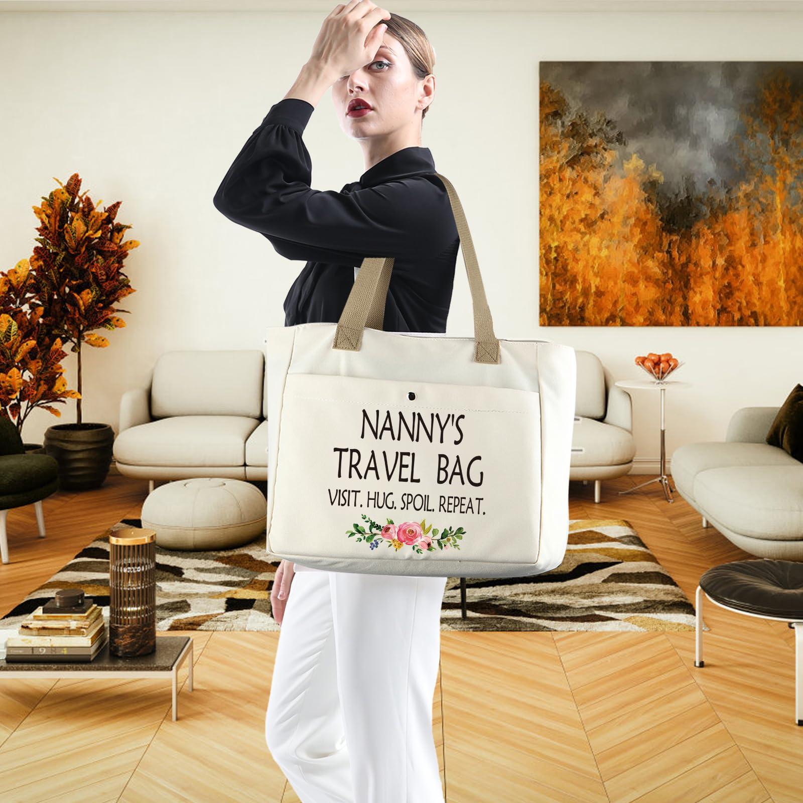 WCGXKO WCGXKO Nanny Tote Bag Nanny GIft Nanny Shopping Bag Travel Bag Grandma Gift Mothers Day GiftNANNY TB
