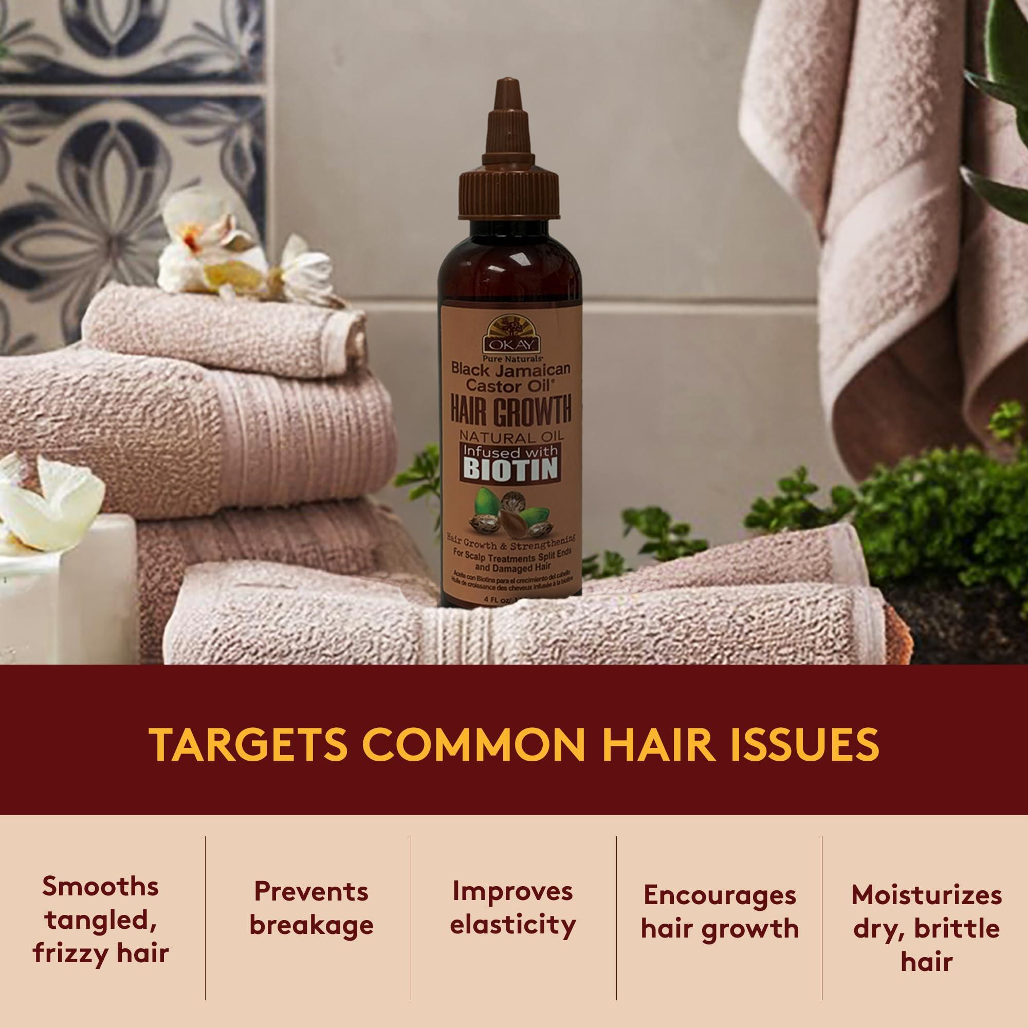 Okay Okay Black Jamaican Castor Oil Hair Growth for Unisex - 4 oz Oil